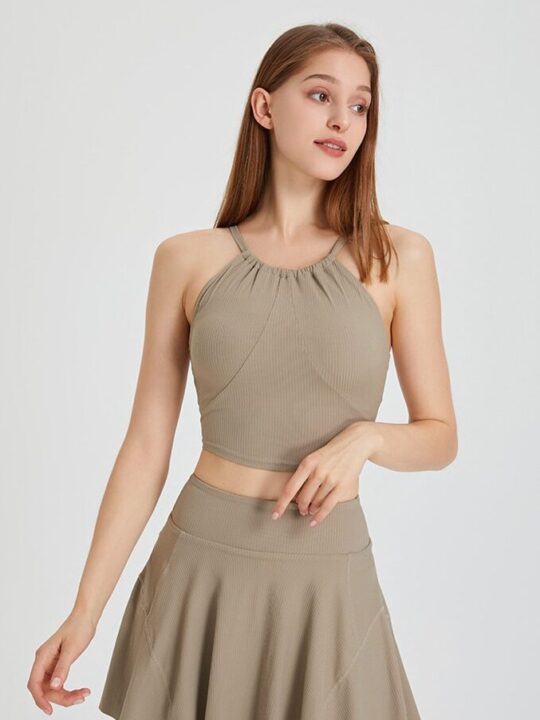 Essentia Elegance Womens Ultra-Lightweight, Thin-Strap, Stylish Yoga Tank Top - Perfect for Comfort & Flattering Fit