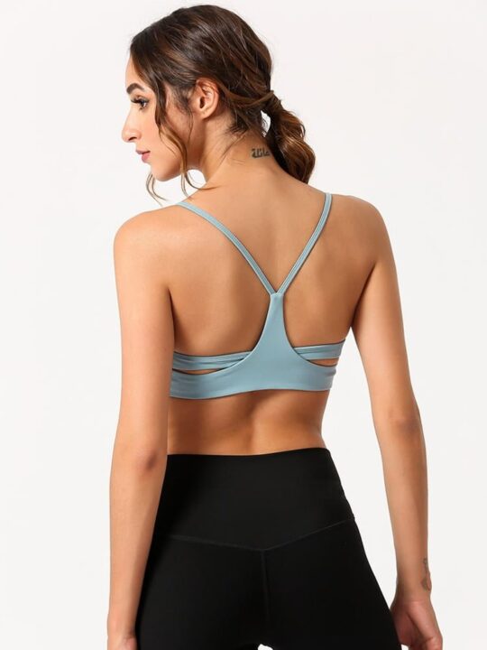 Sensual Deep-V Criss-Cross High-Impact Yoga Bra - Elegant Spirit of Sexy Confidence