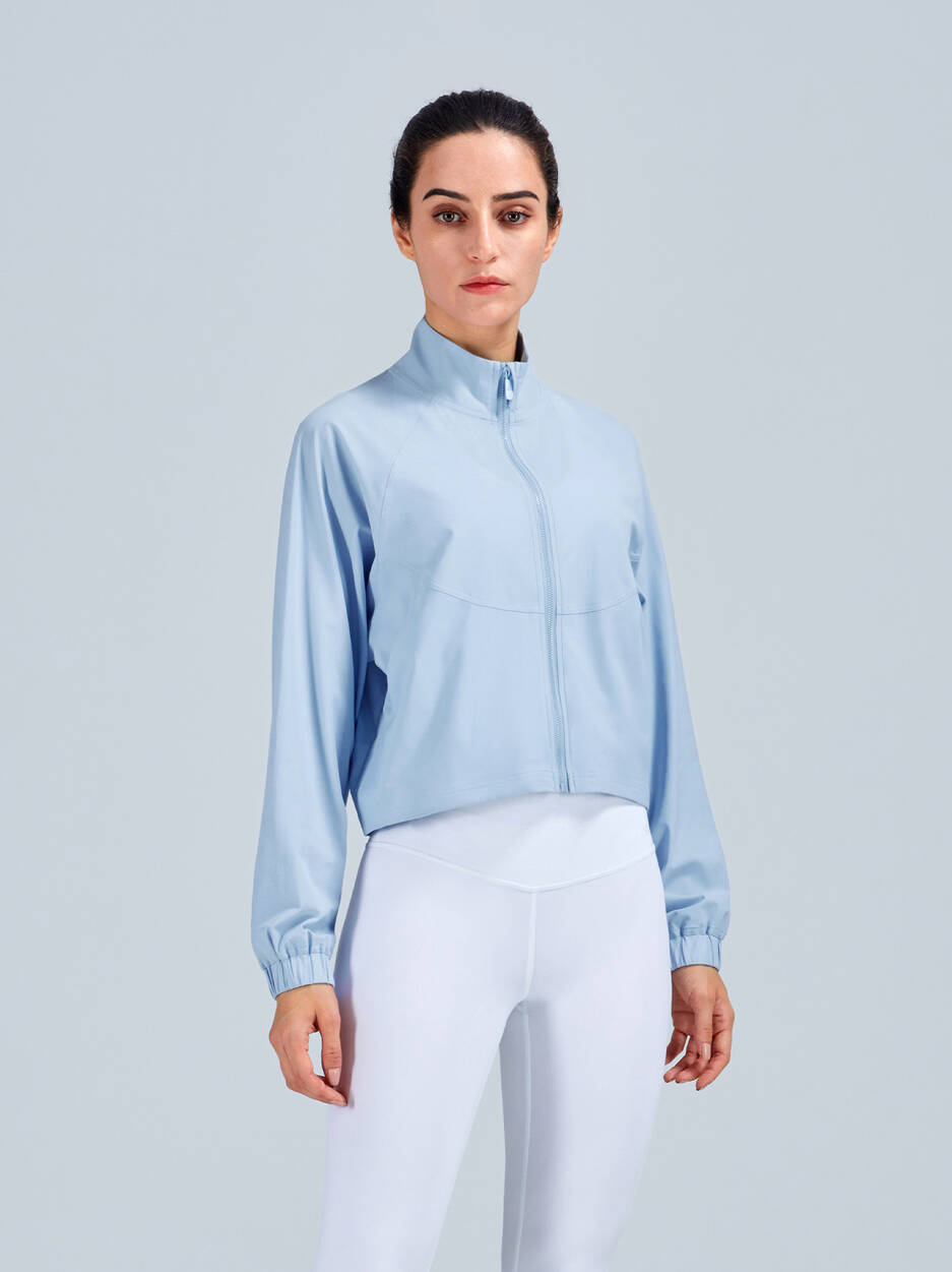 Stay Cool and Protected in Style! Womens Zip-Up UPF 50+ Sun Protection Cropped Jacket