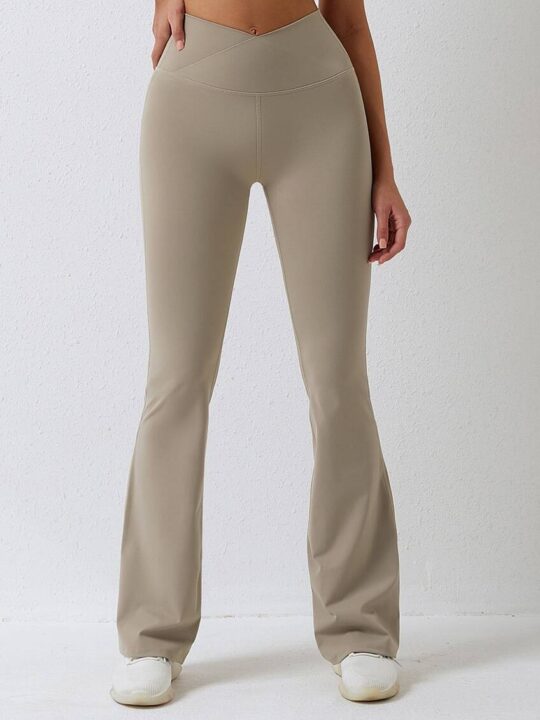 Vibrant V-Waist Flared Yoga Bottoms - Enhance Your Look with Flair!