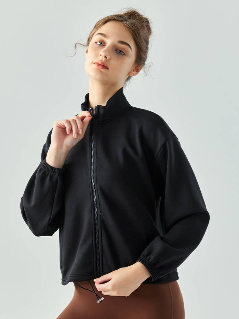 Cozy Womens Drawstring Yoga Jacket for Autumn/Winter - Soft, Comfy and Stylish Outerwear for Yoga and Beyond