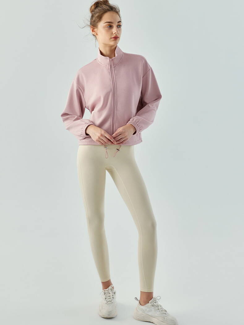 Luxurious Womens Autumn/Winter Drawstring Yoga Jacket - Soft, Stylish & Comfortable!