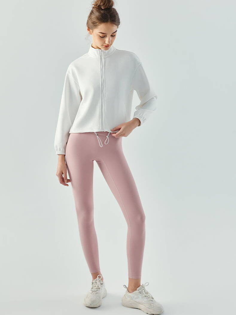 Stylish Fall/Winter Womens Drawstring Waist Yoga Jacket - Perfect for Keeping You Warm and Comfy!