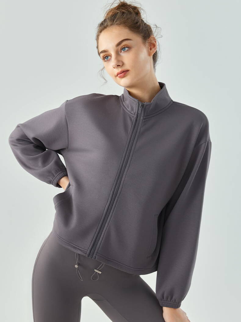 Womens Autumn/Winter Drawstring Yoga Jacket - Perfect for Chilly Workouts!