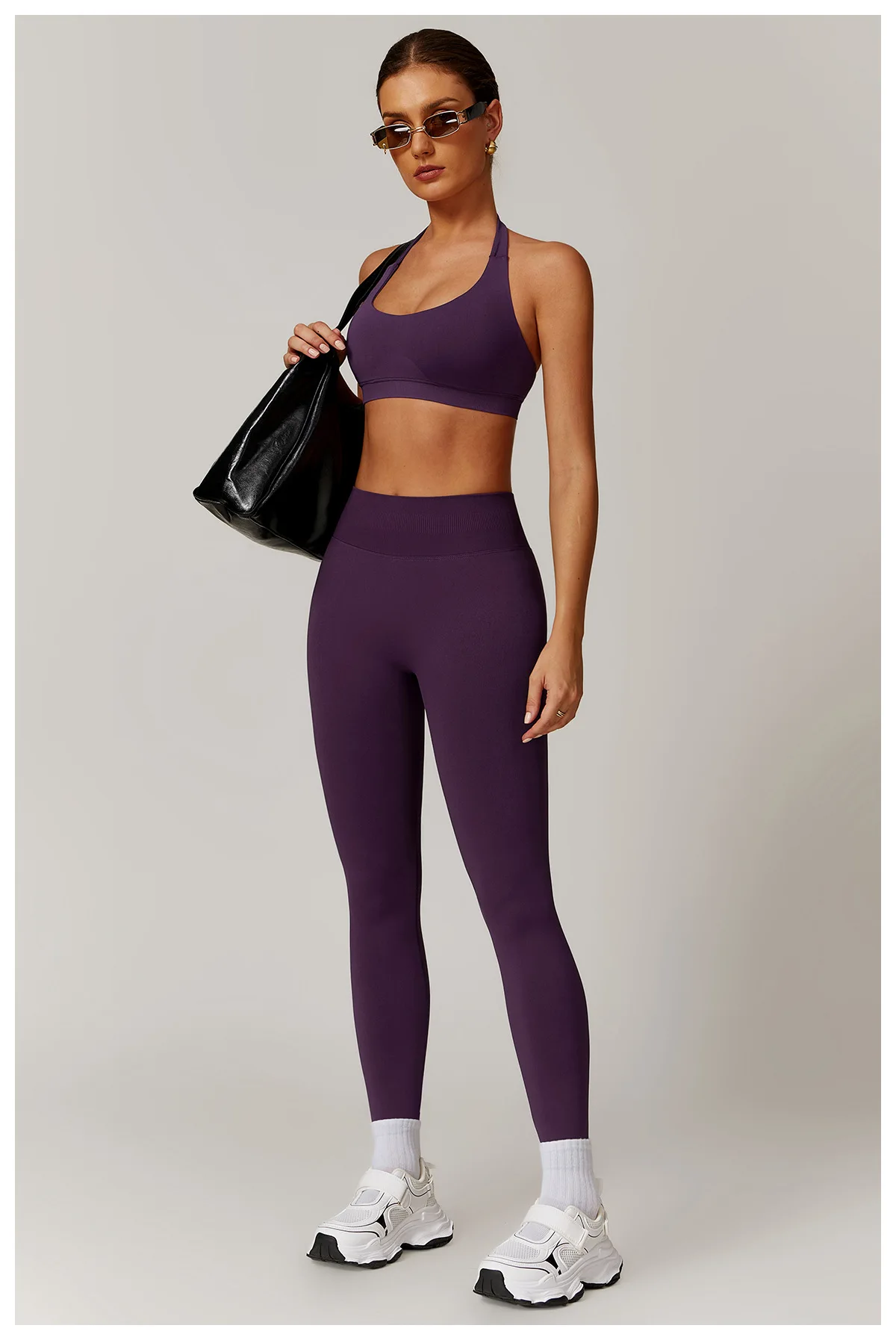 Empower Your Workouts with our Versatile and Supportive Womens Hanging Neck Yoga Sports Bra - Perfect for Gym, Yoga, and Running!
