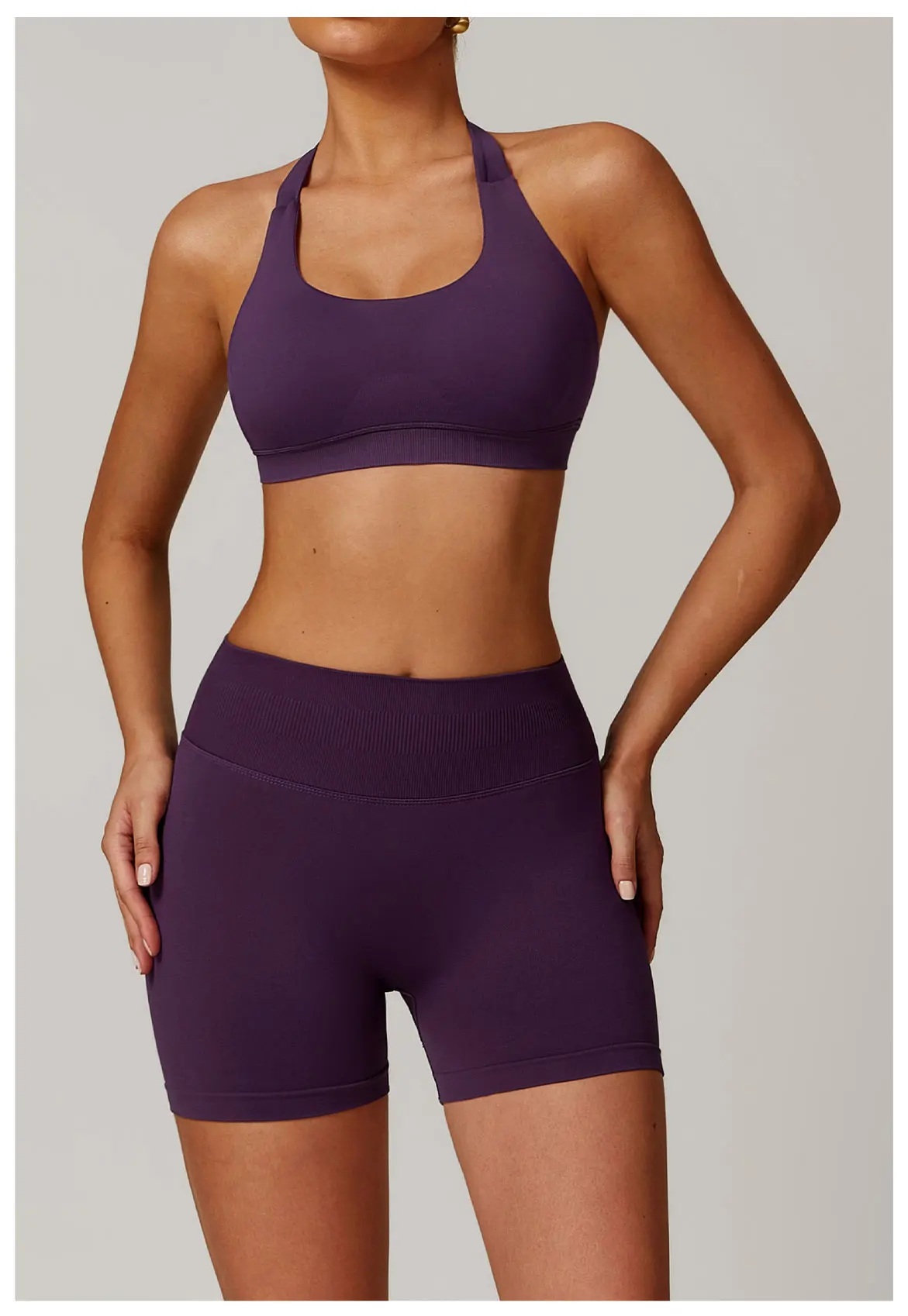 Women Bra Hanging Neck Yoga Sports Bra Breathable Shock Proof Gym Workout Fitness Push Up Top Yoga Running Active Sportswear Bra