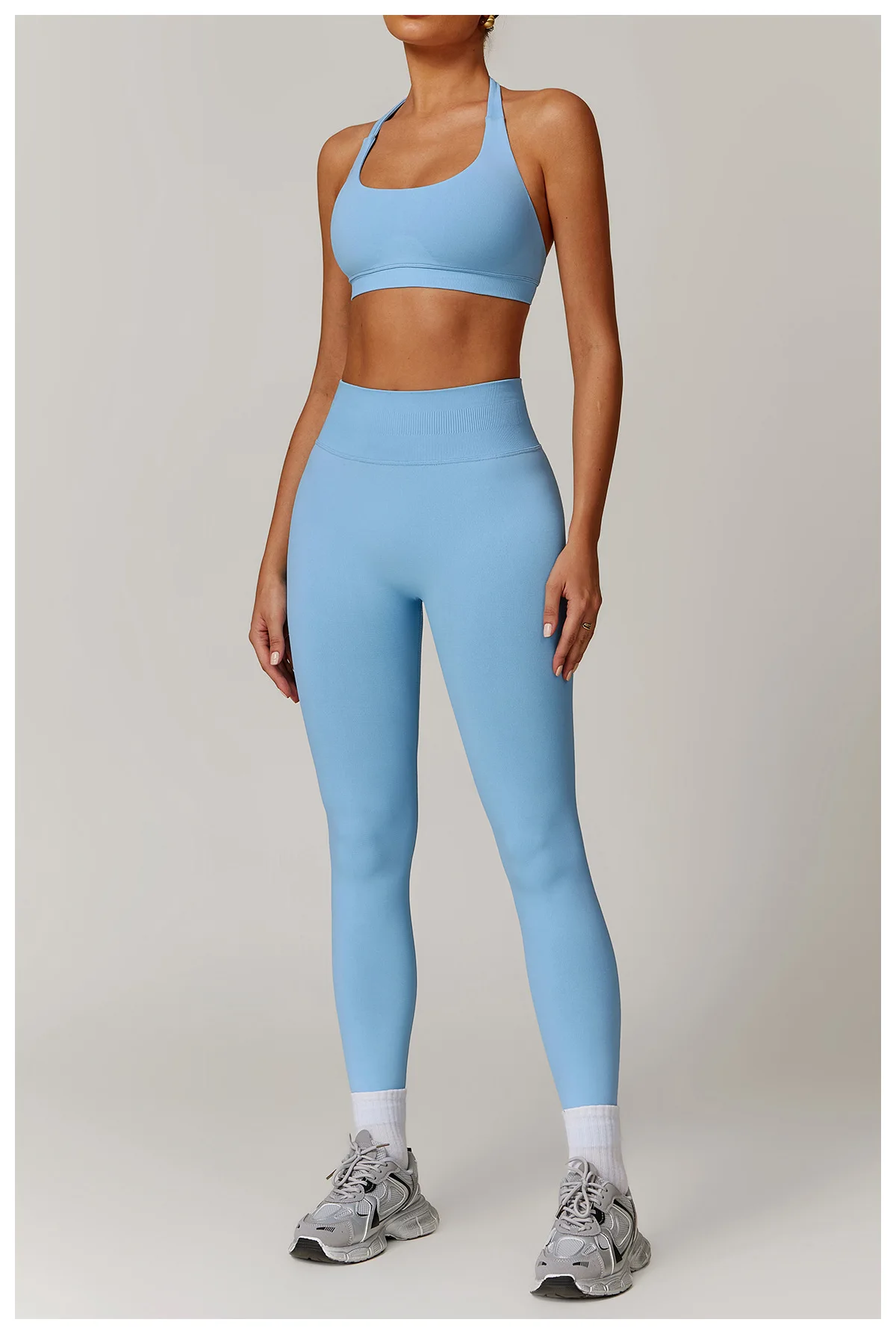 Seamless Yoga Bra Breathable Shock Proof Square Neck Support - Image 4