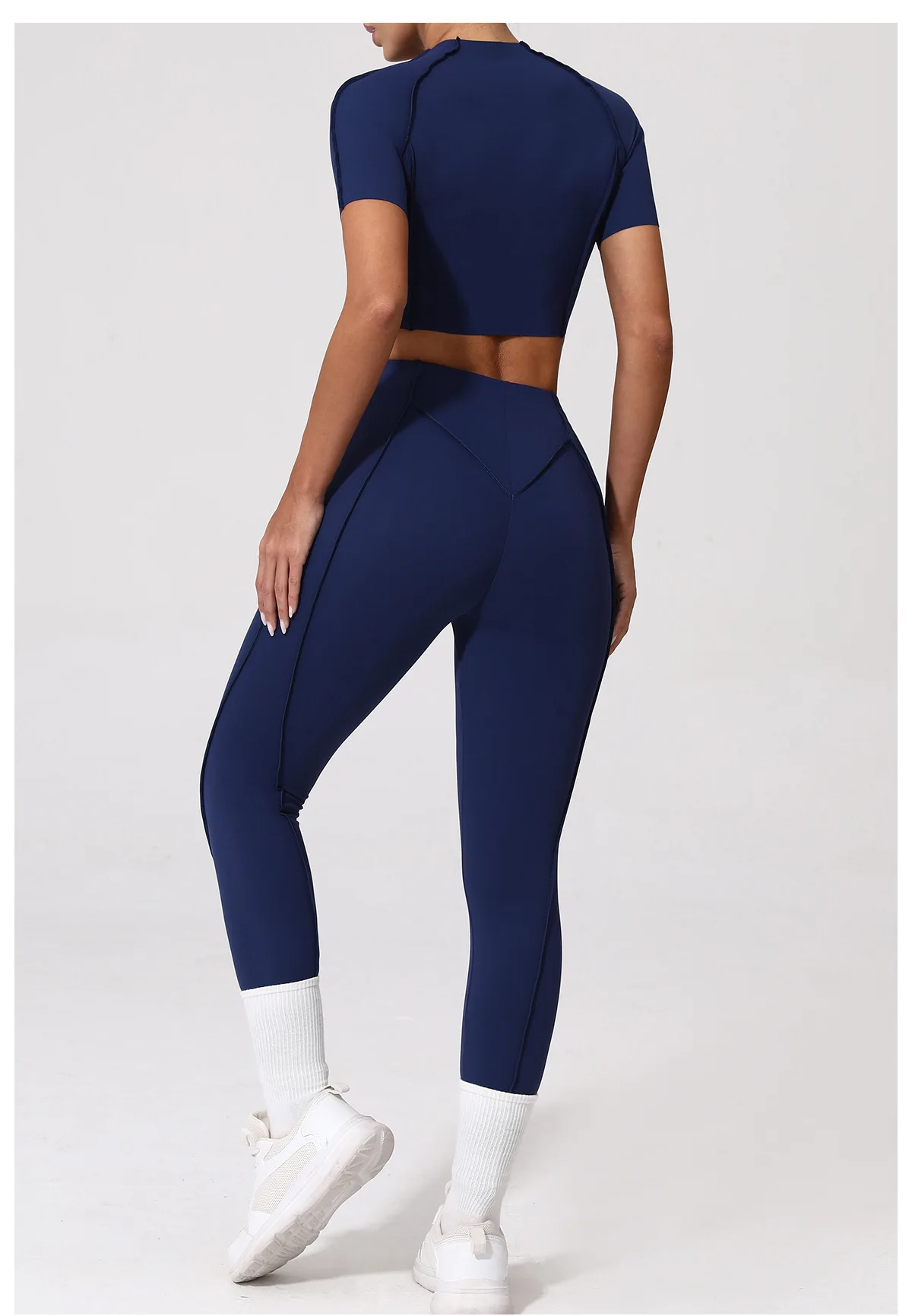 Empower Your Workout with Stylish Womens Fitness Sets: Yoga Suit, Tracksuit, and Sportswear for the Active Woman - Short Sleeves, High Waist Leggings, and Gym Clothing Included!