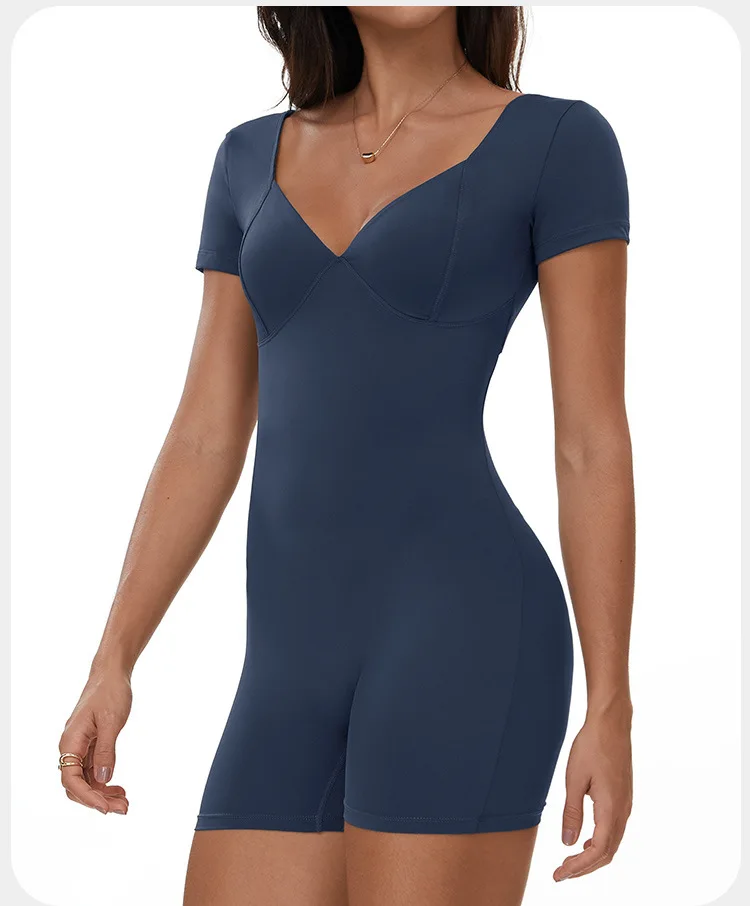 Get the Hottest Bod in our Sexy Back V Rompers Yoga Jumpsuit - Perfect for Womens Training, Workouts, and Gym Sessions! Upgrade your Sportswear with our Versatile and Sexy Yoga Suit - Ideal for Sports