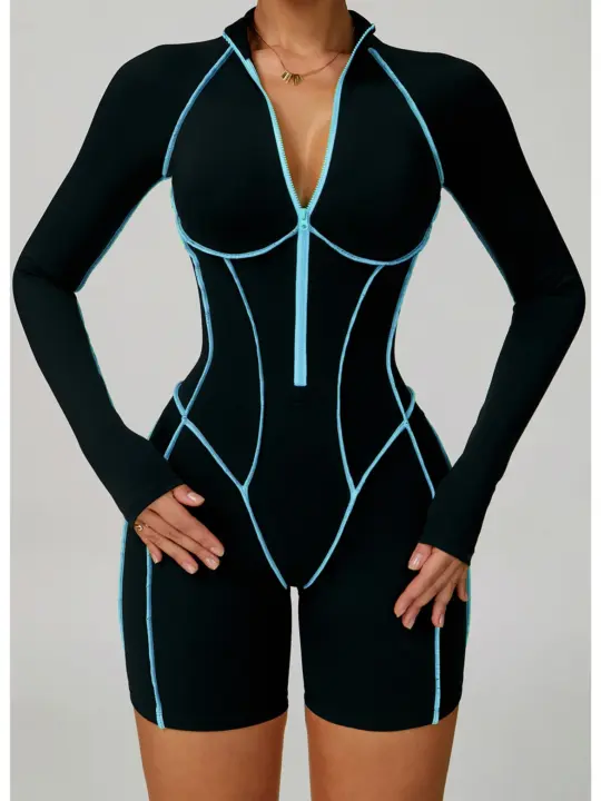 Gym Set Women Jumpsuit Training Yoga Suit Sportswear Women Long Sleeved Sports Fitness Rompers Female Push Up Workout Bodysuits
