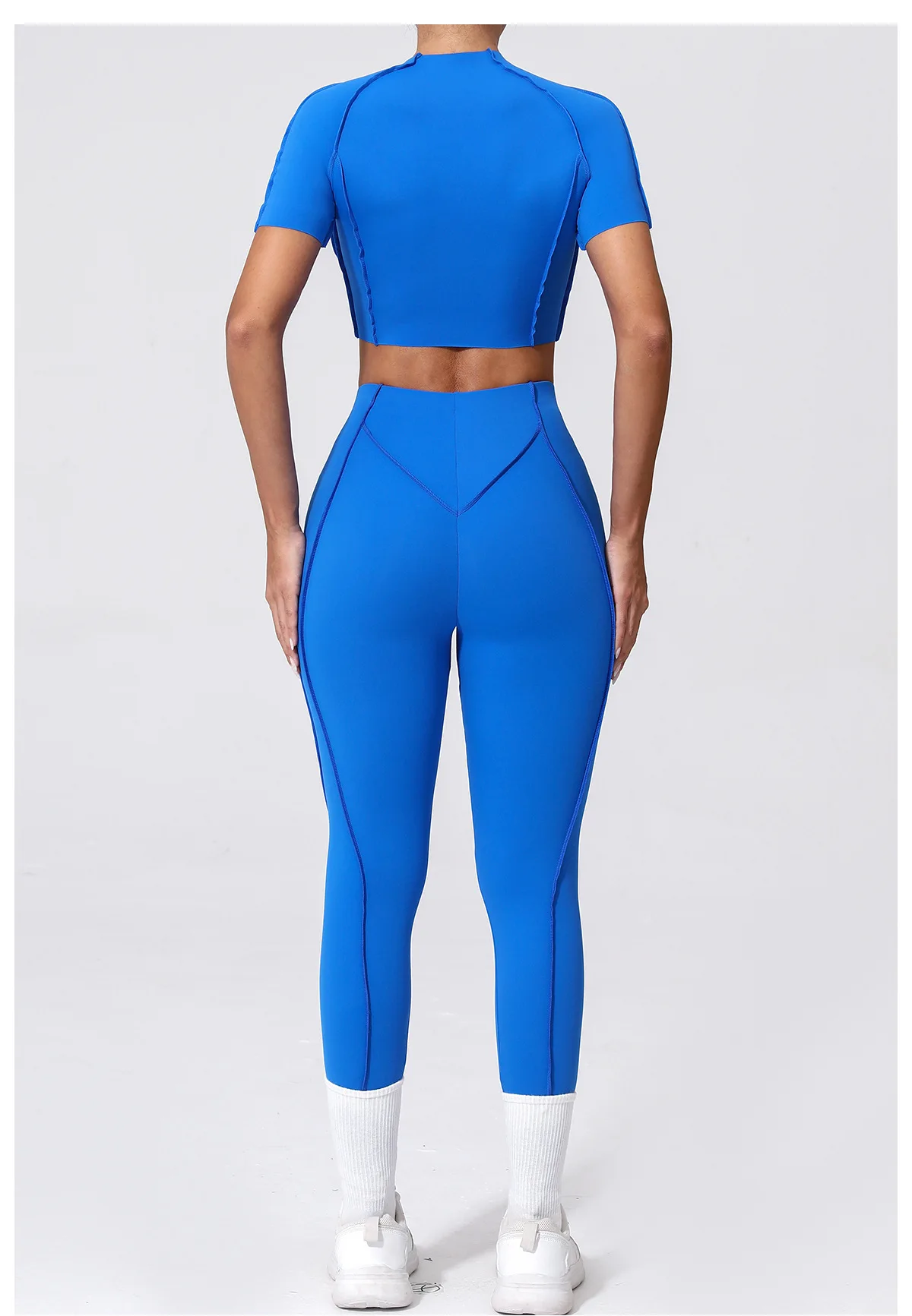 Unleash Your Inner Athlete with our Versatile and Expertly Crafted Womens Fitness Suit: Yoga Sets, Tracksuit, Sportswear, Workout, Short Sleeves, High Waist Leggings, Gym Clothing, and Sports S