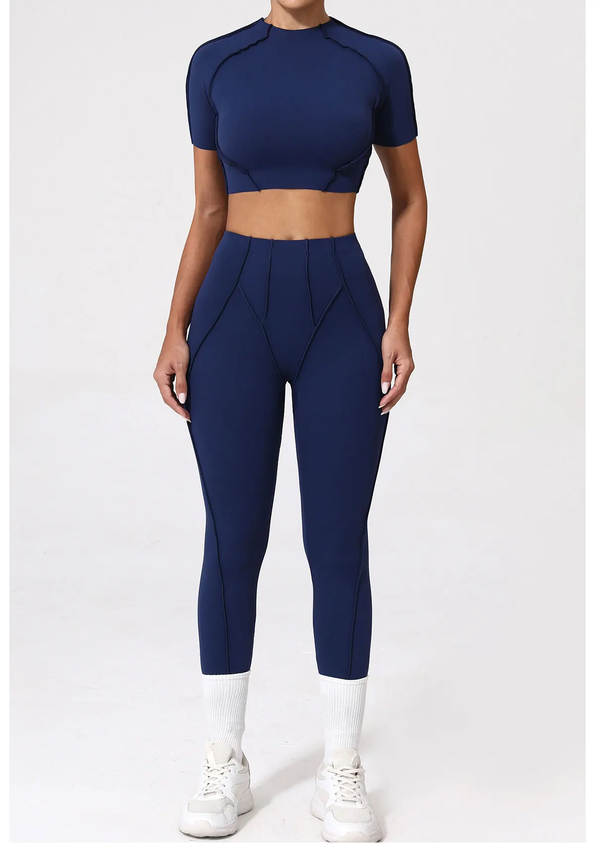 Unleash Your Inner Goddess: Womens Fitness Suit Yoga Sets for a Killer Workout and Sexy Style - Short Sleeve Sportswear with High Waist Leggings for Maximum Performance and Confidence in the Gym!