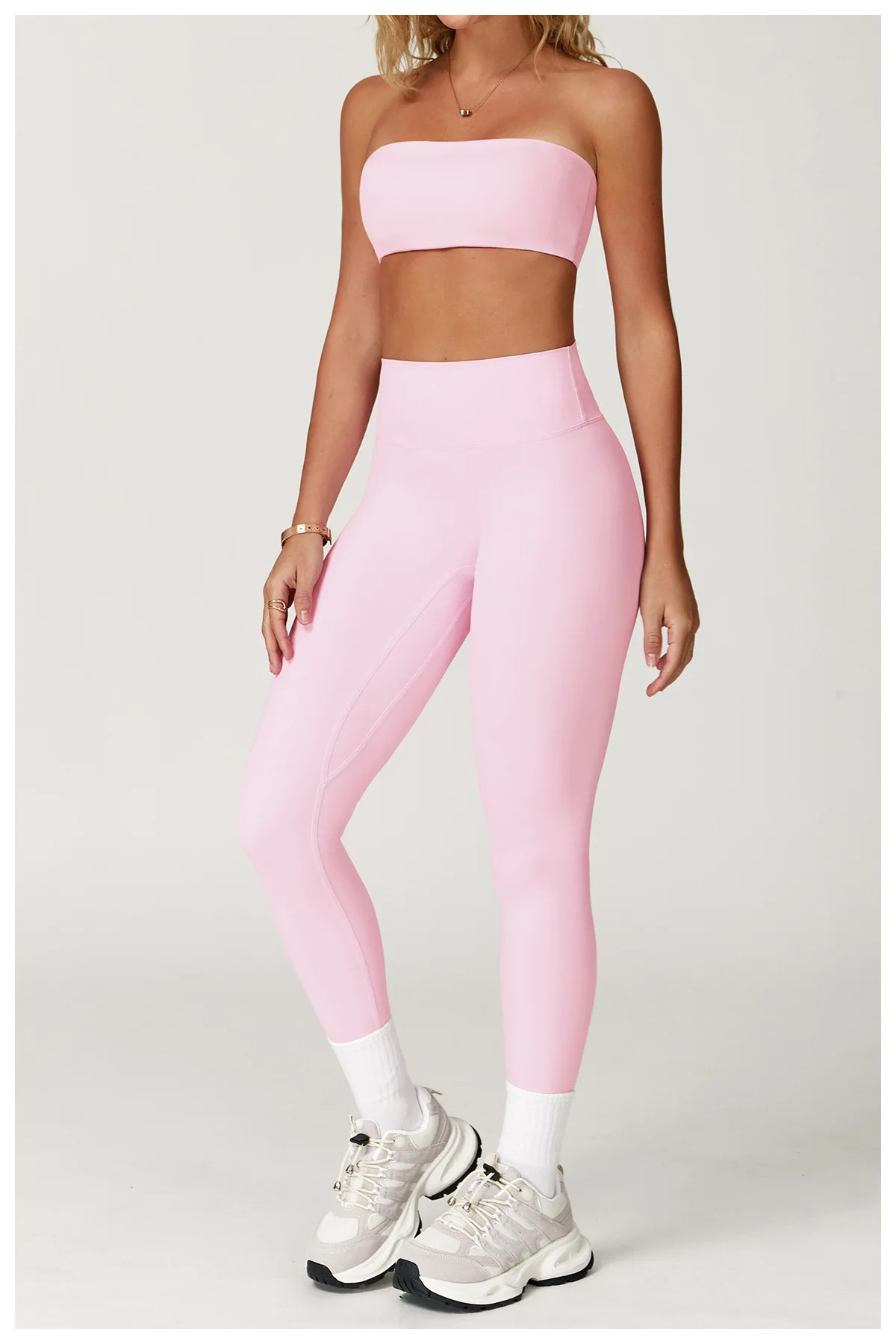 High‑Waist Seamless Yoga Set 2‑Piece Workout Outfit (Sports Bandeau + Sculpt Leggings) - Image 10
