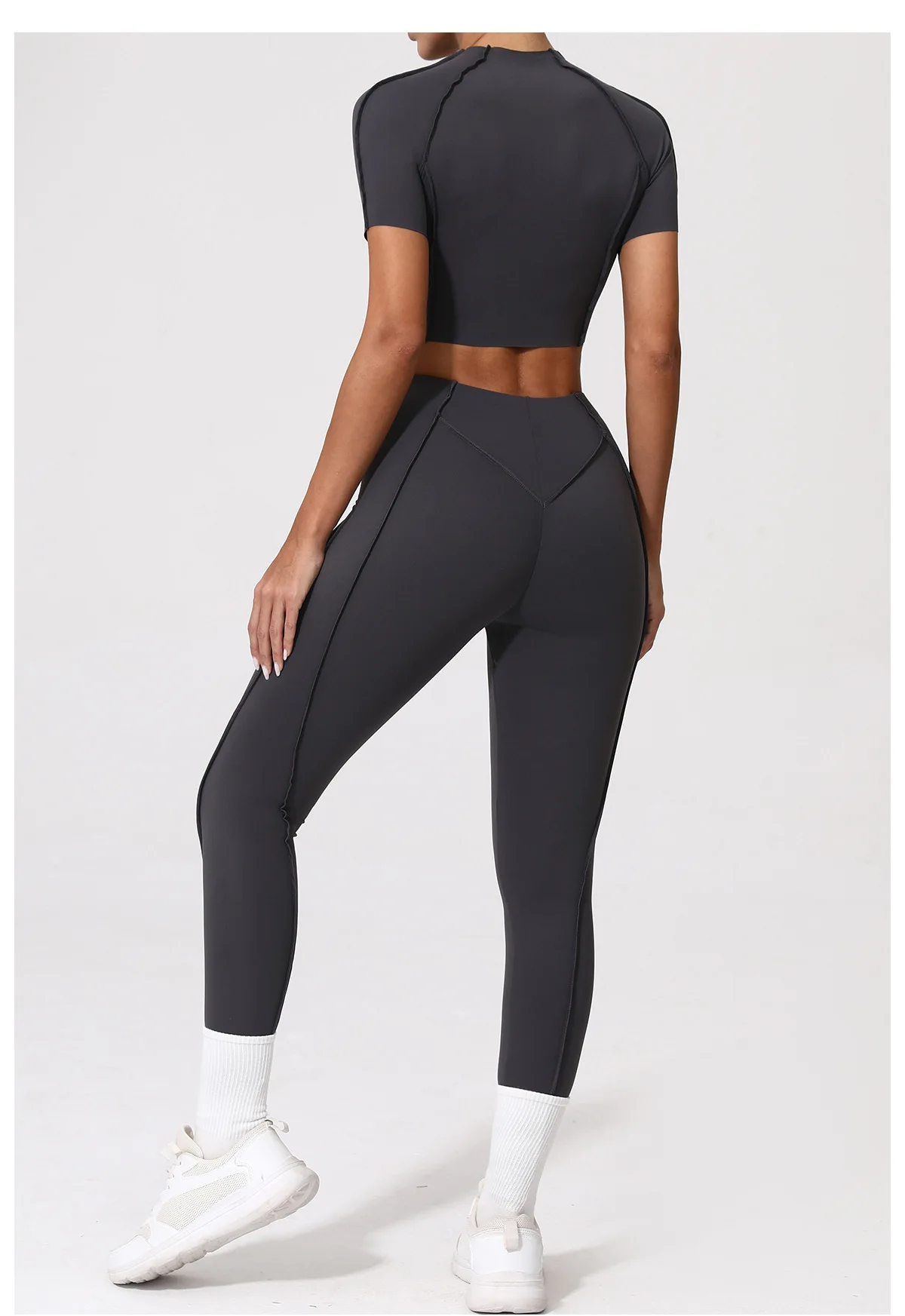 Unleash Your Inner Athlete: Womens Fitness Suit Yoga Sets for the Ultimate Workout Experience - Featuring Short Sleeves, High Waist Leggings, and Top-Notch Sportswear for Gym Enthusiasts
