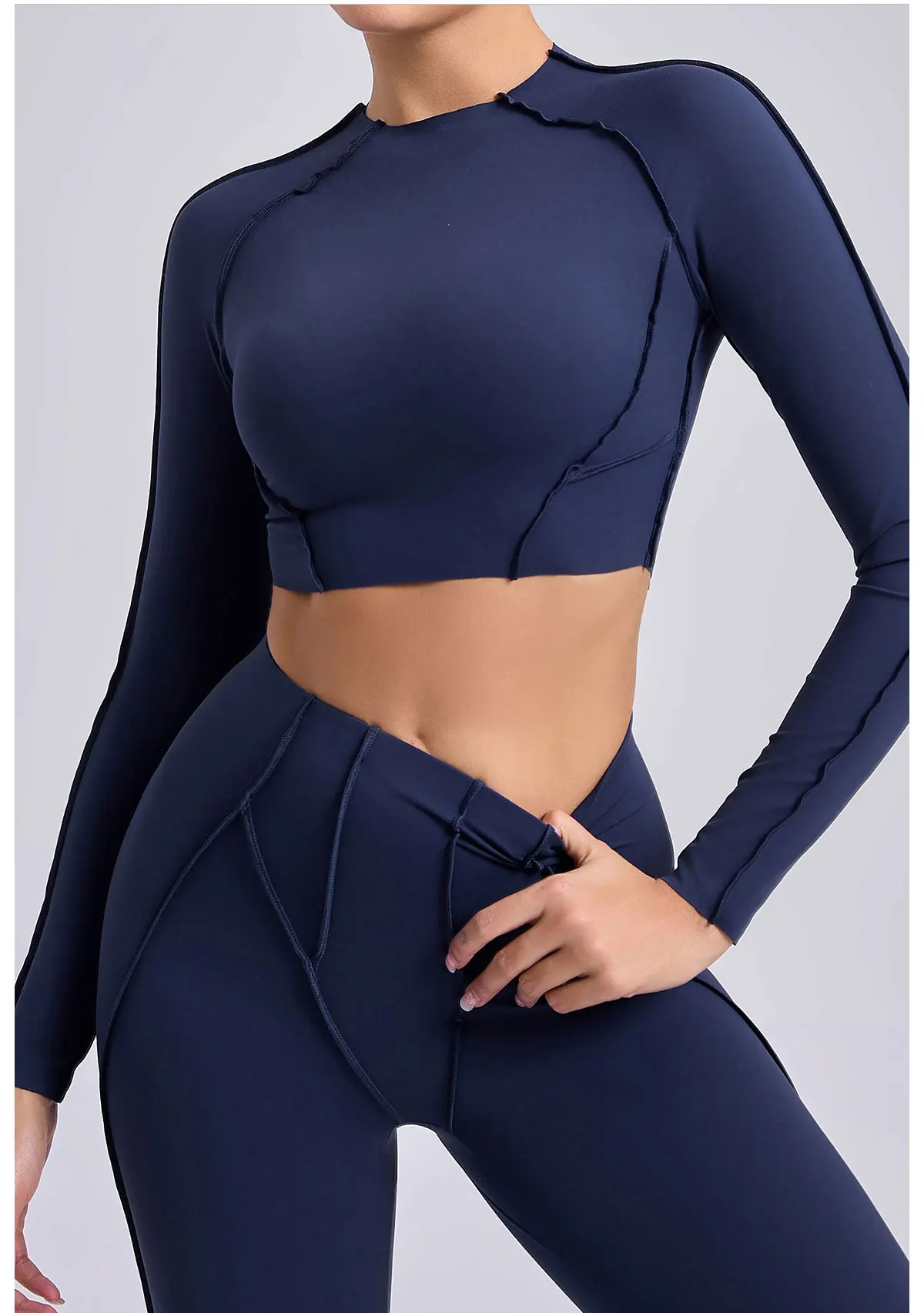 Empower Your Fitness Routine with our Stylish Womens Long Sleeve Workout Top - Perfect for Pilates, Gym, Yoga, and Running - Elastic Active Wear for the Modern Woman