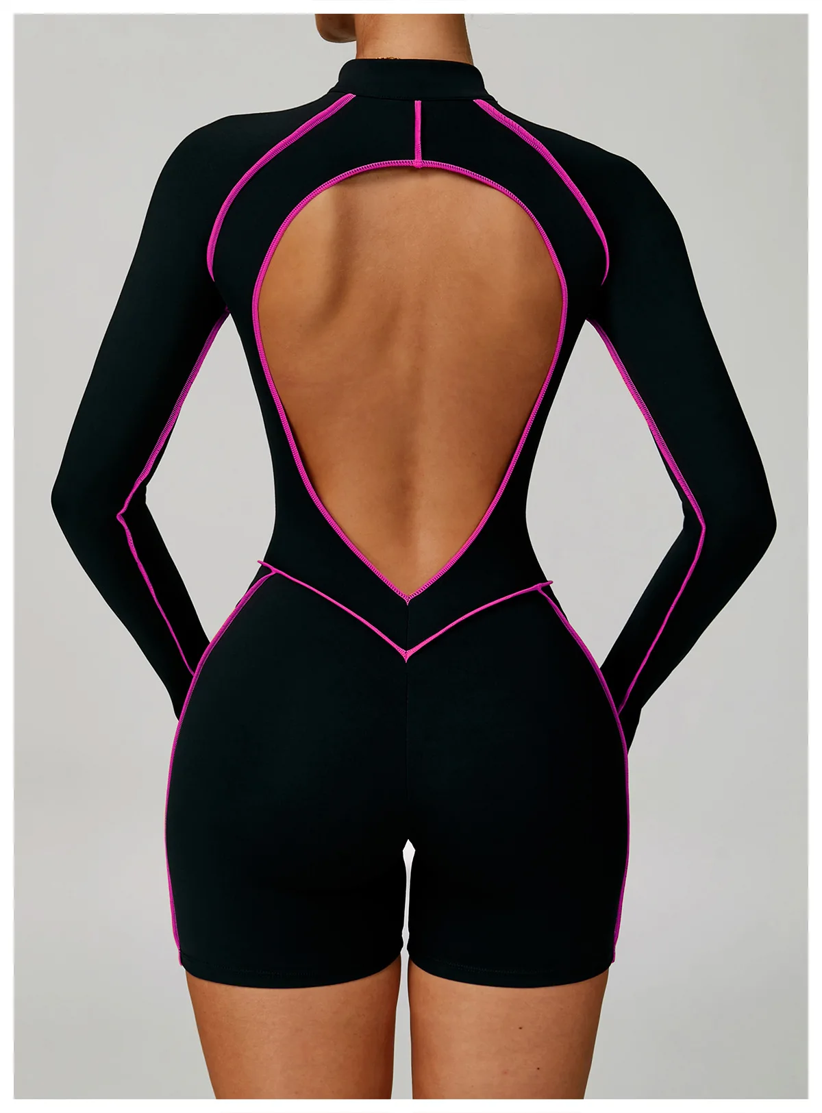 Unleash Your Inner Athlete: Versatile Womens Gym Set Jumpsuit for Training, Yoga, and Fitness - Long Sleeved Sportswear with a Flawless Fit and Push Up Effect - Expertly Crafted Bodys