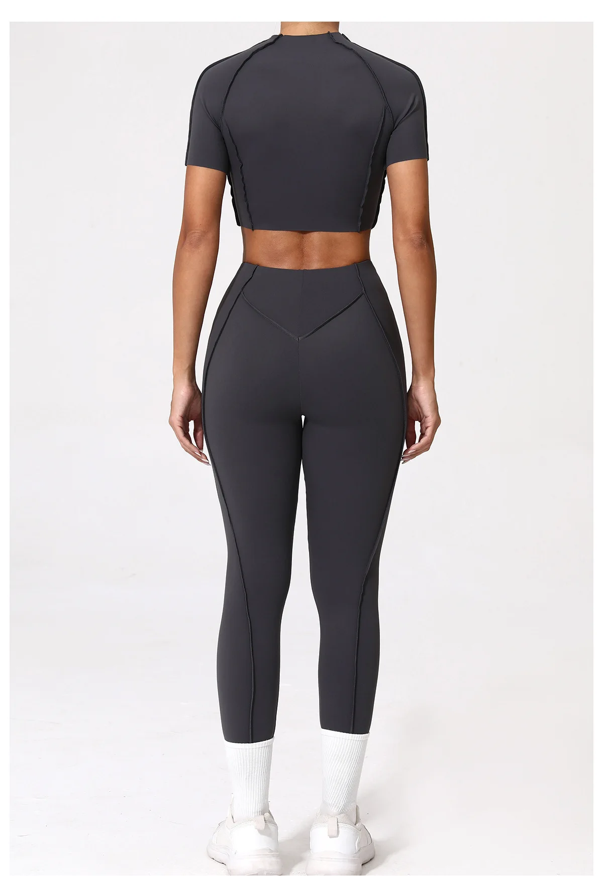 Experience Optimal Performance with our Luxurious Fitness Suit Yoga Sets - Perfect for Womens Sportswear, Workout Sessions, and Gym Ensembles - Featuring Short Sleeves, High Waist Leggings, and Chic Sports Suits for a Sophistic