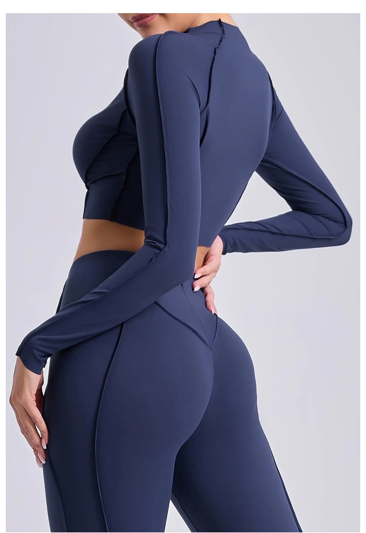 Indulge in Sensual Comfort with our Versatile Womens Workout Top - Perfect for Pilates, Gym, and Yoga Sessions! Long Sleeve Active Wear Shirt with Elastic Fit for Ultimate Fitness and Running Performance.