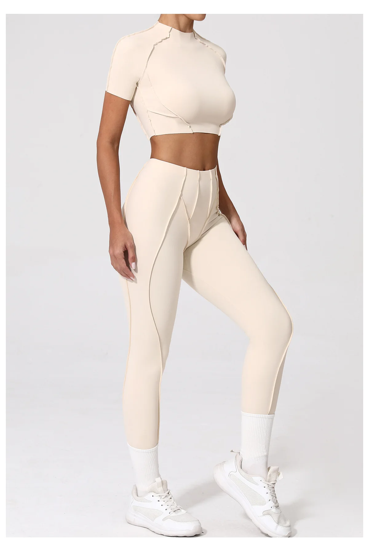 Ultimate Performance Fitness Set: Womens Yoga Tracksuit with Short Sleeves, High Waist Leggings, and Gym-Ready Sportswear for a Stylish Workout Experience