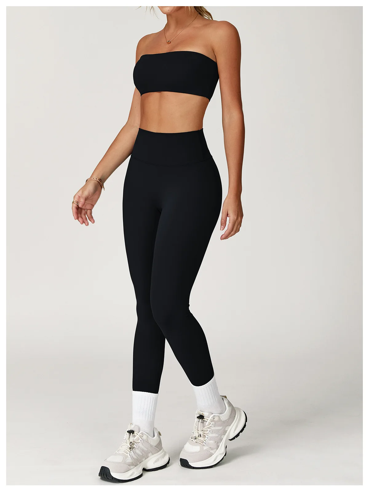 High‑Waist Seamless Yoga Set 2‑Piece Workout Outfit (Sports Bandeau + Sculpt Leggings) - Image 15