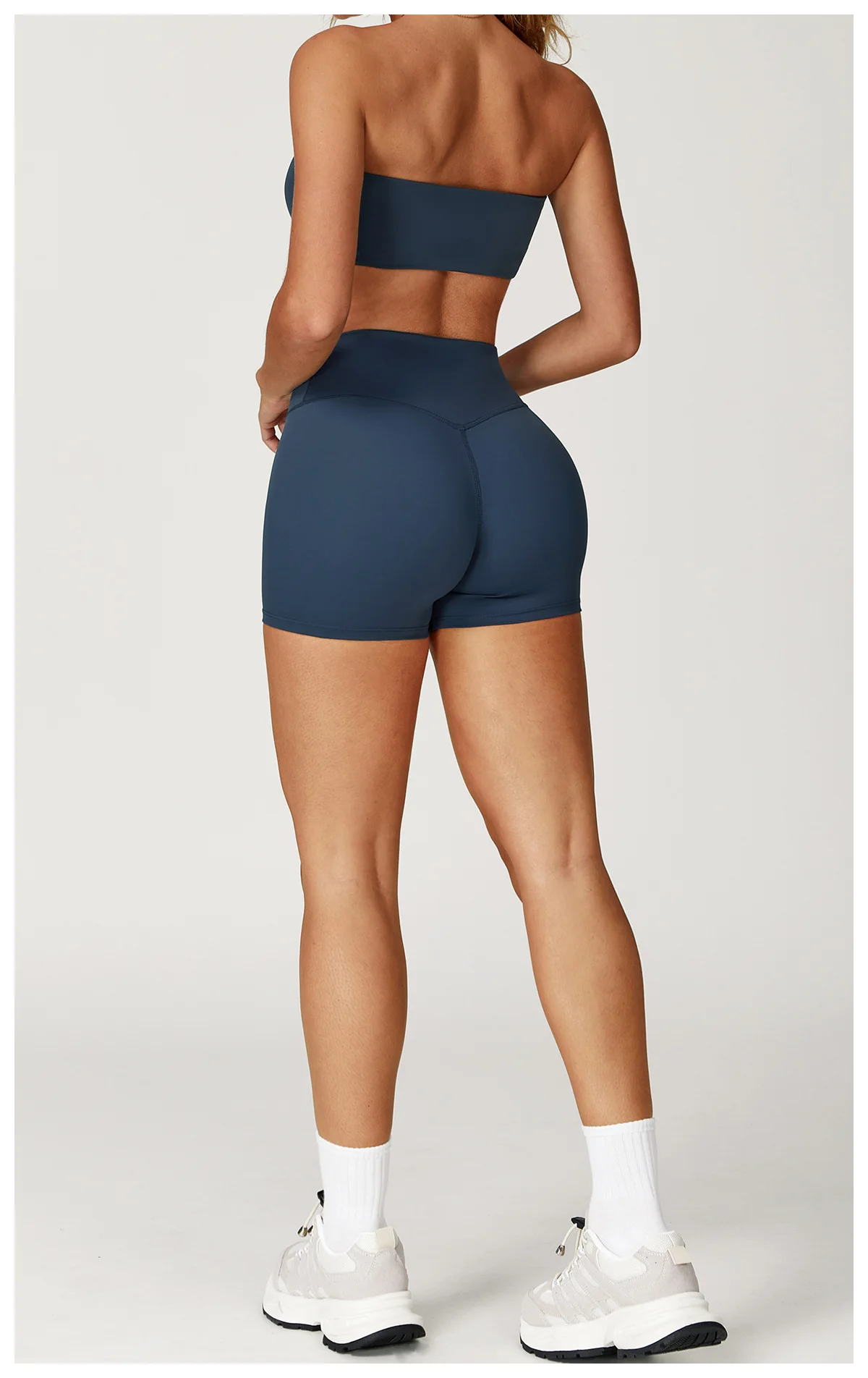 Seamless Strapless Yoga Set High‑Waist Compression Shorts & Bandeau Sports Top - Image 12