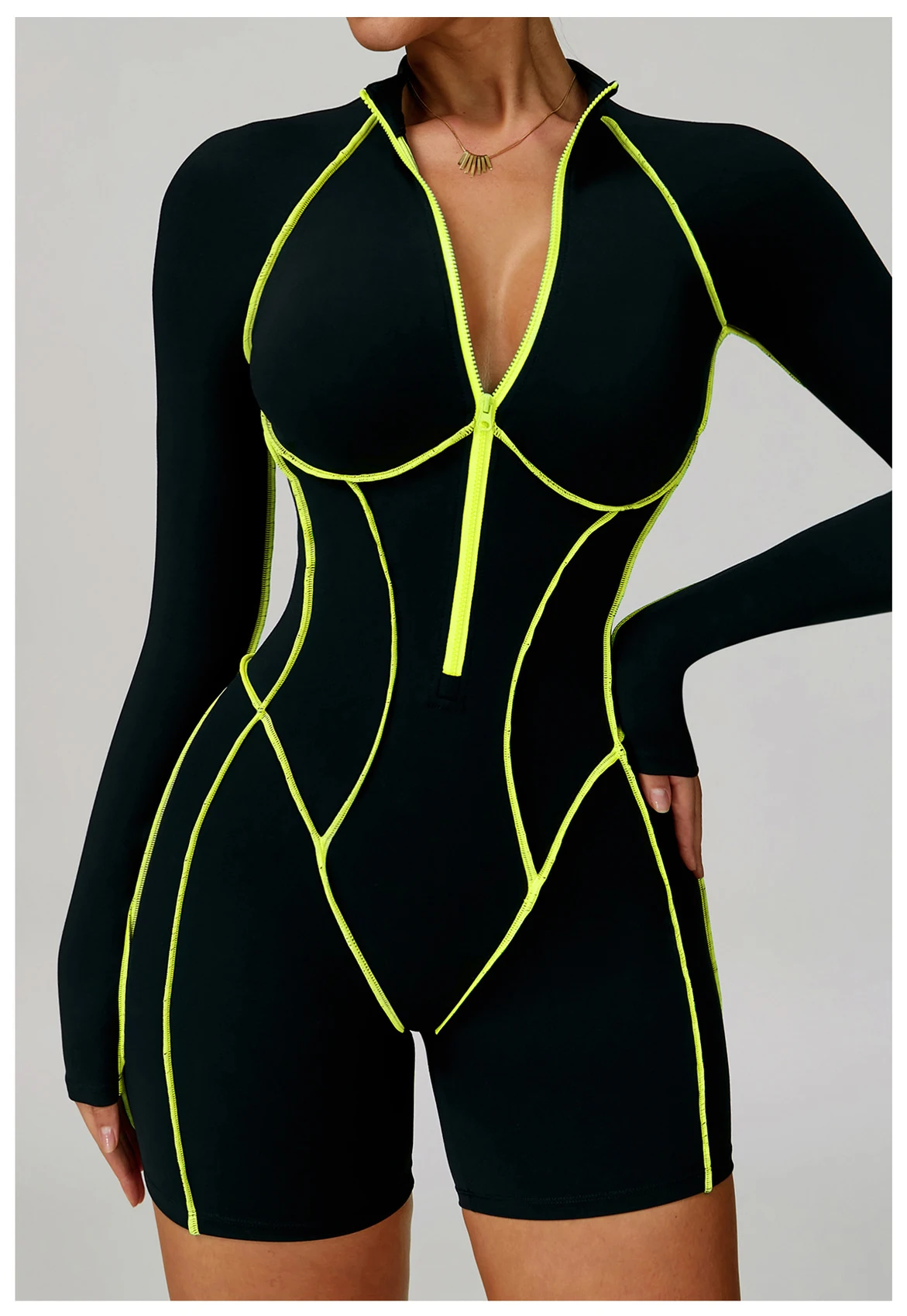 Unleash Your Inner Goddess with our Alluring Gym Set Women Jumpsuit: The Ultimate Training Yoga Suit for Sensational Sportswear. Embrace Your Sensuality with our Long Sleeved Sports Fitness Rompers, Designed to Enhance