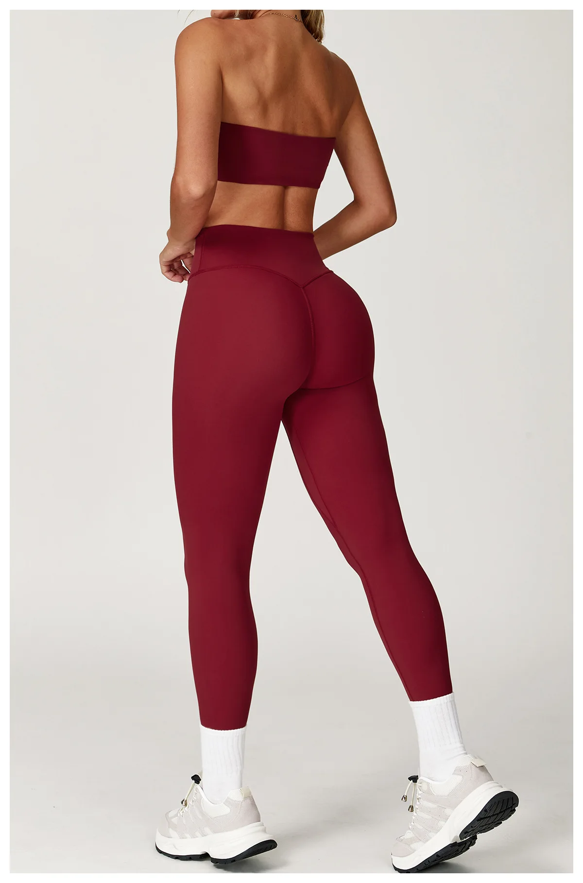 High‑Waist Seamless Yoga Set 2‑Piece Workout Outfit (Sports Bandeau + Sculpt Leggings) - Image 5