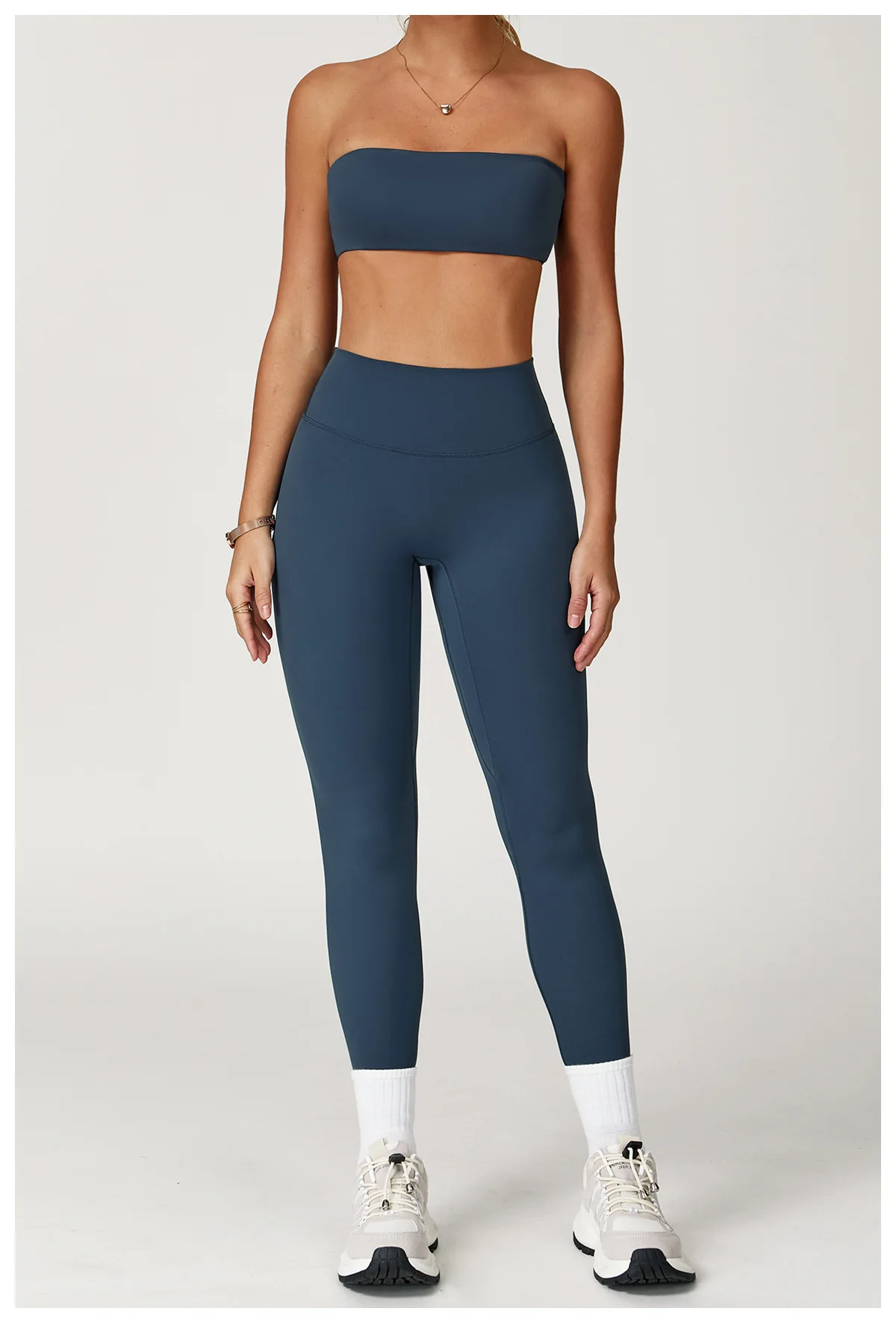 High‑Waist Seamless Yoga Set 2‑Piece Workout Outfit (Sports Bandeau + Sculpt Leggings) - Image 9