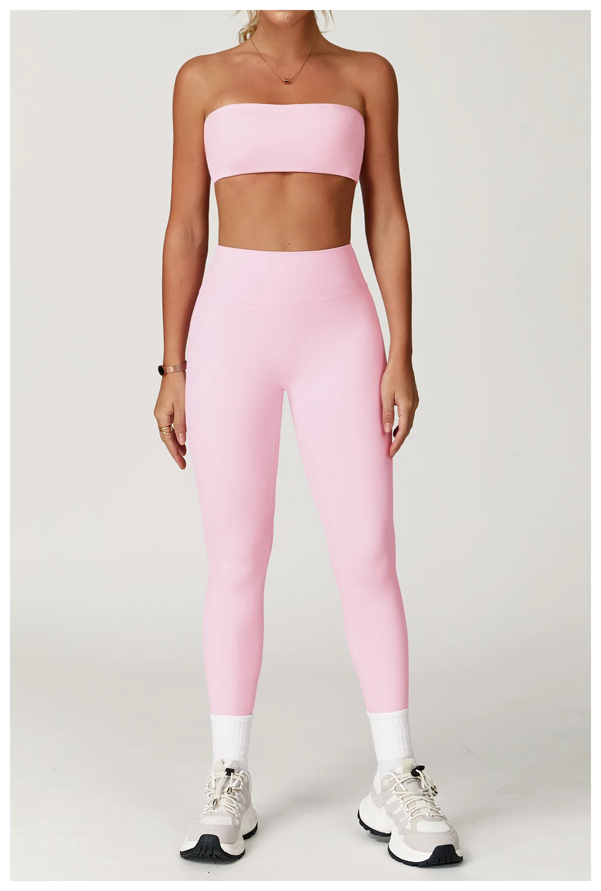 High‑Waist Seamless Yoga Set 2‑Piece Workout Outfit (Sports Bandeau + Sculpt Leggings) - Image 12