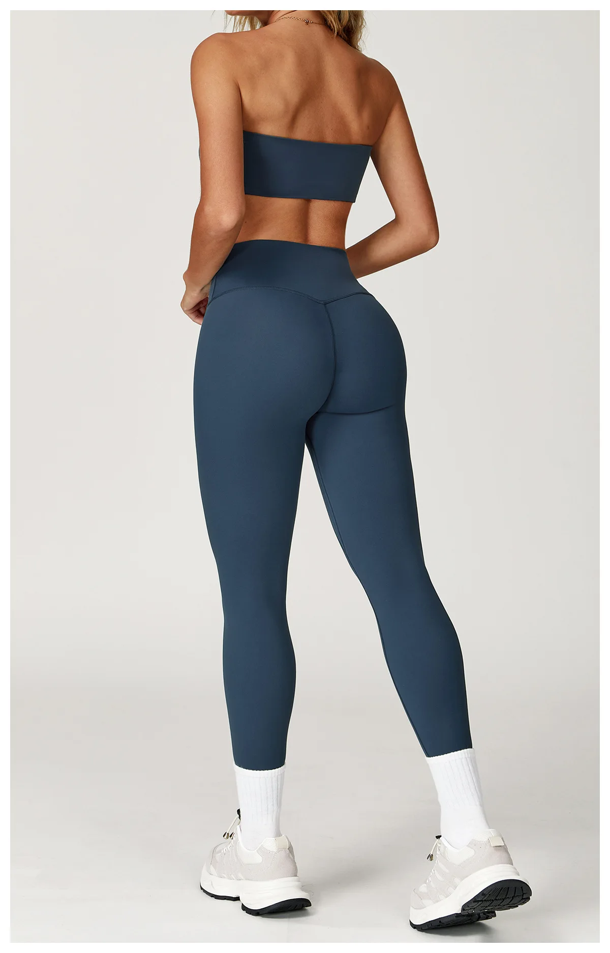 High‑Waist Seamless Yoga Set 2‑Piece Workout Outfit (Sports Bandeau + Sculpt Leggings) - Image 8