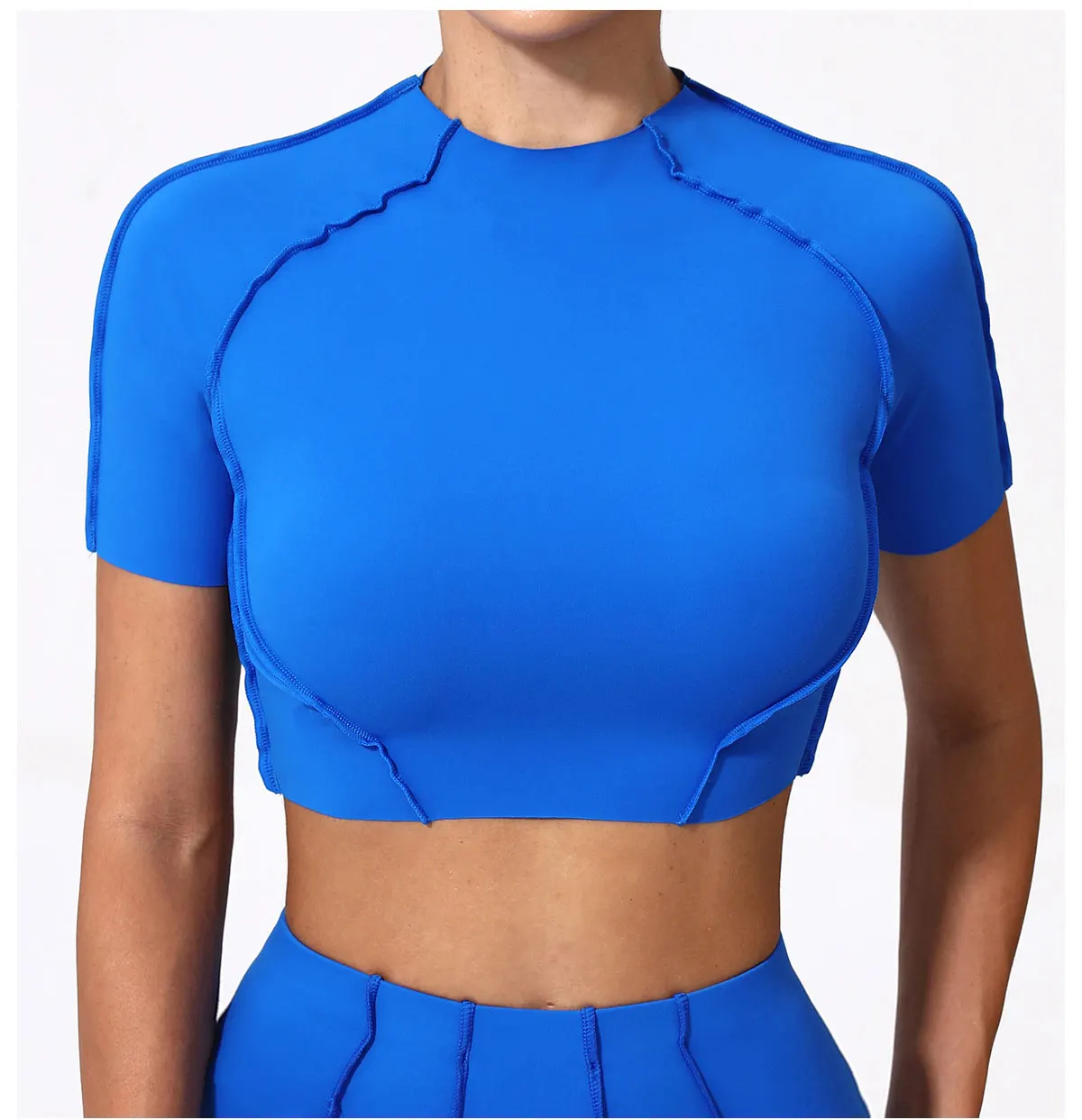 Empower Your Fitness Journey with our Latest Womens Breathable Yoga Tee: Short Sleeve Round Neck Workout T-Shirt for Summer Runs, Gym Sessions, and Slimming Active Wear