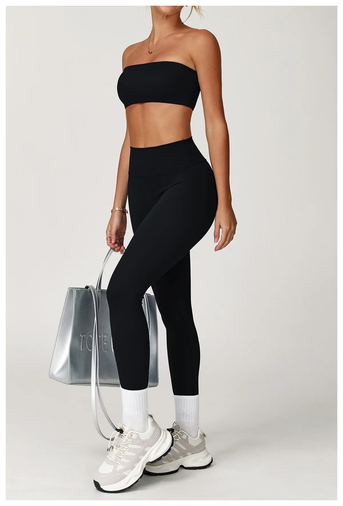 High‑Waist Seamless Yoga Set 2‑Piece Workout Outfit (Sports Bandeau + Sculpt Leggings) - Image 13