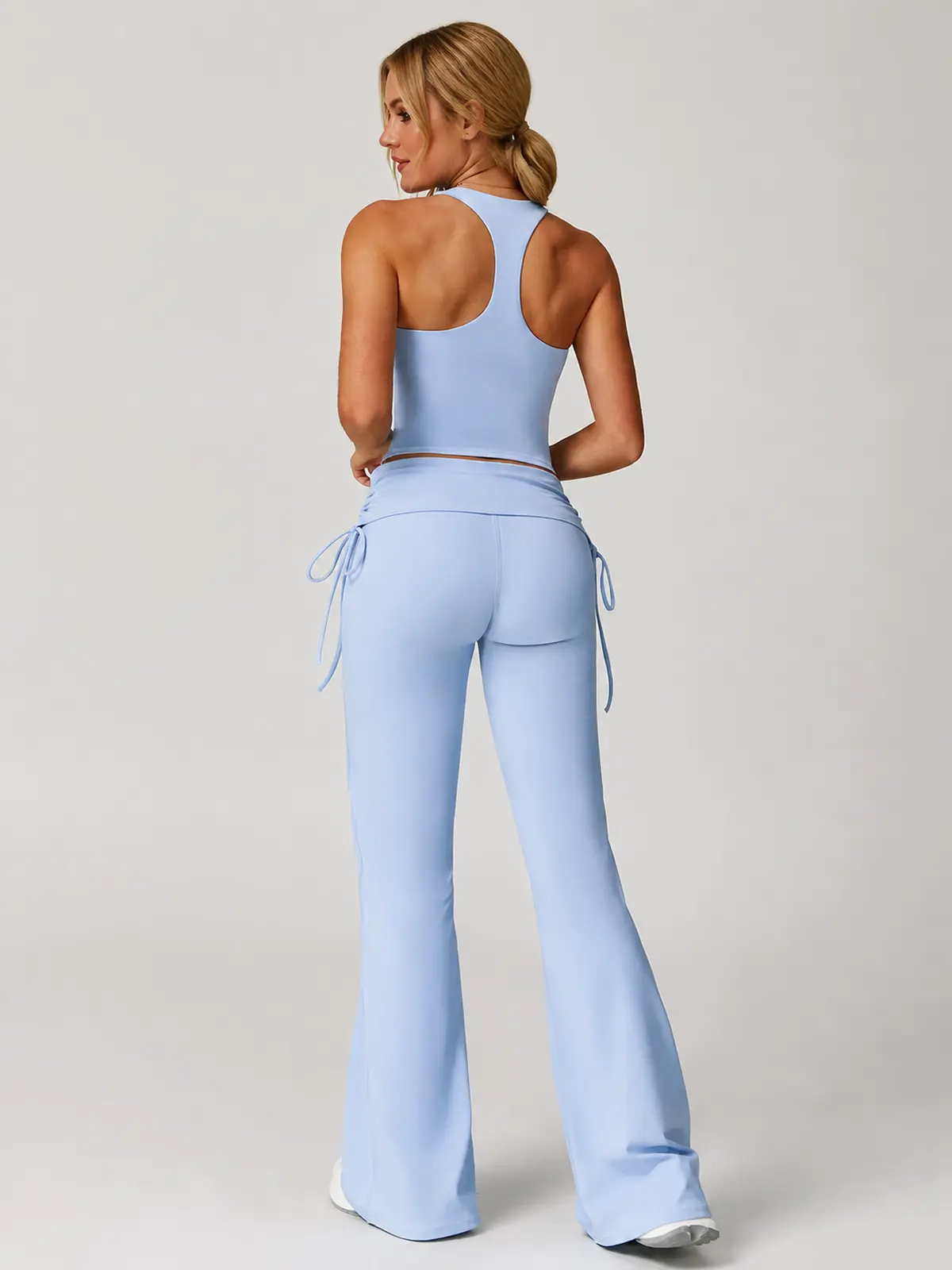 Aster Current Longline Racerback Sports Bra — light powder blue — general — authoritative variation match