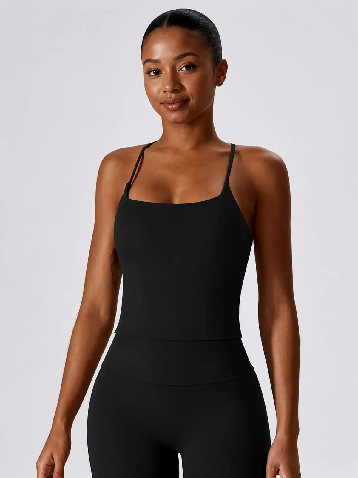 Aster Pause Cropped Tank Top — black — tank-top — authoritative variation match