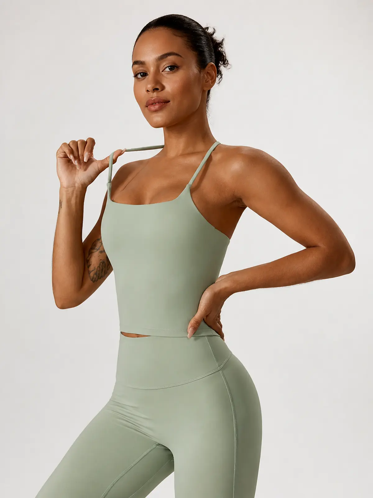Aster Pause Cropped Tank Top — light sage green — general — authoritative variation match