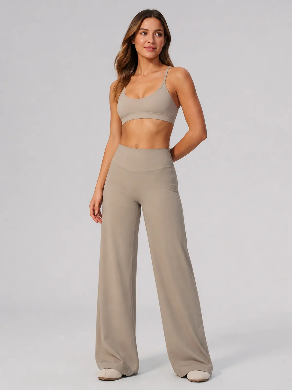 Asterine Passage High-Rise Flare Yoga Pants — beige — assigned human anchor cluster