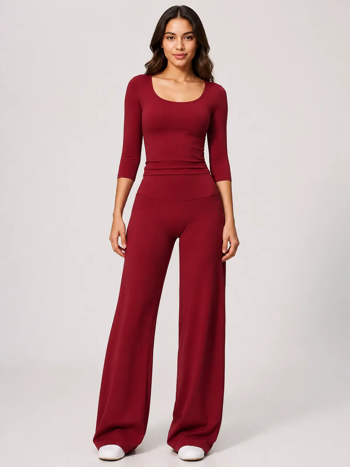 Asterine Passage High-Rise Flare Yoga Pants — cherry red — flare-leggings — authoritative variation image
