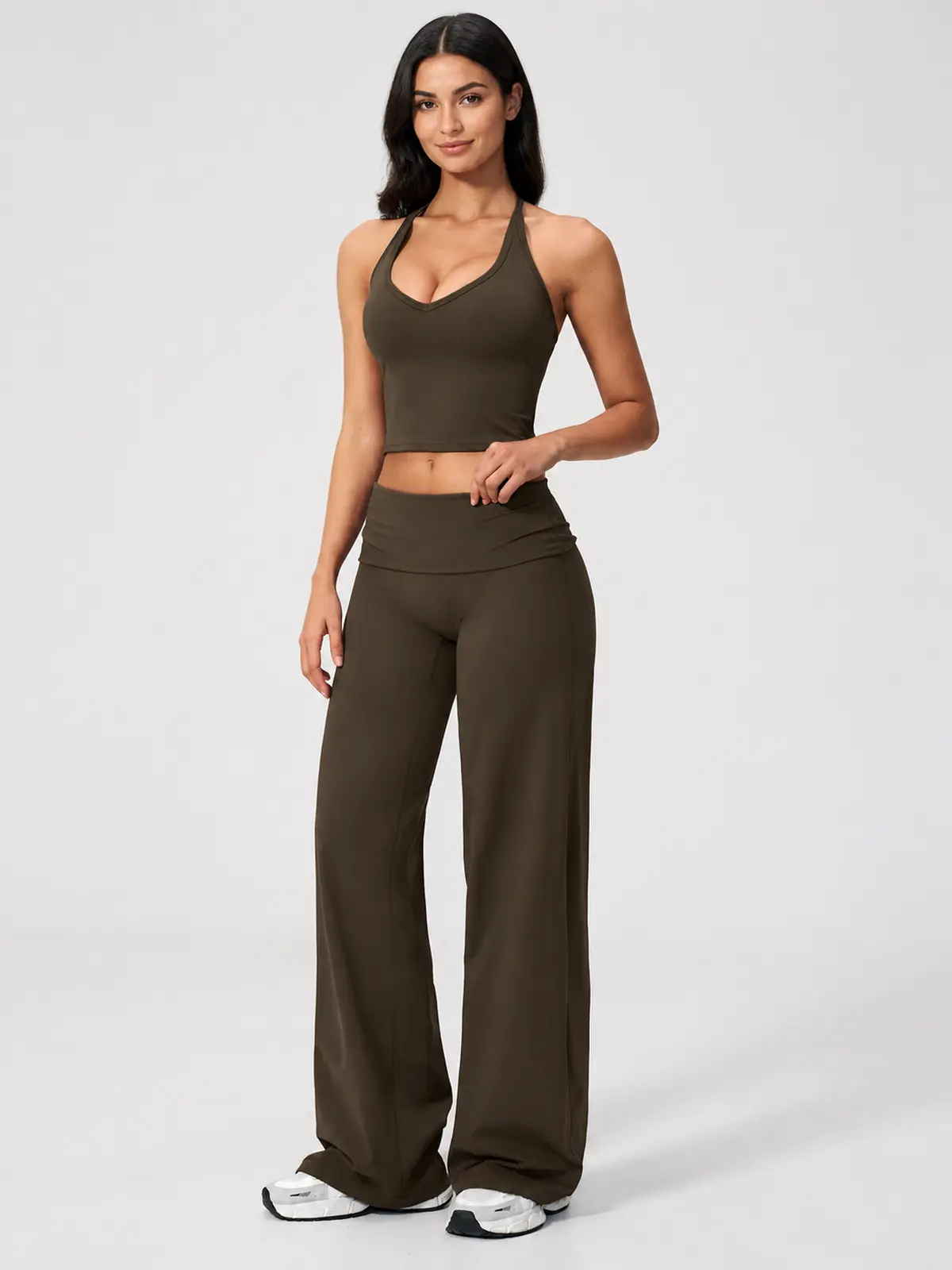 Asterine Passage High-Rise Flare Yoga Pants — dark brown — general — assigned human anchor cluster