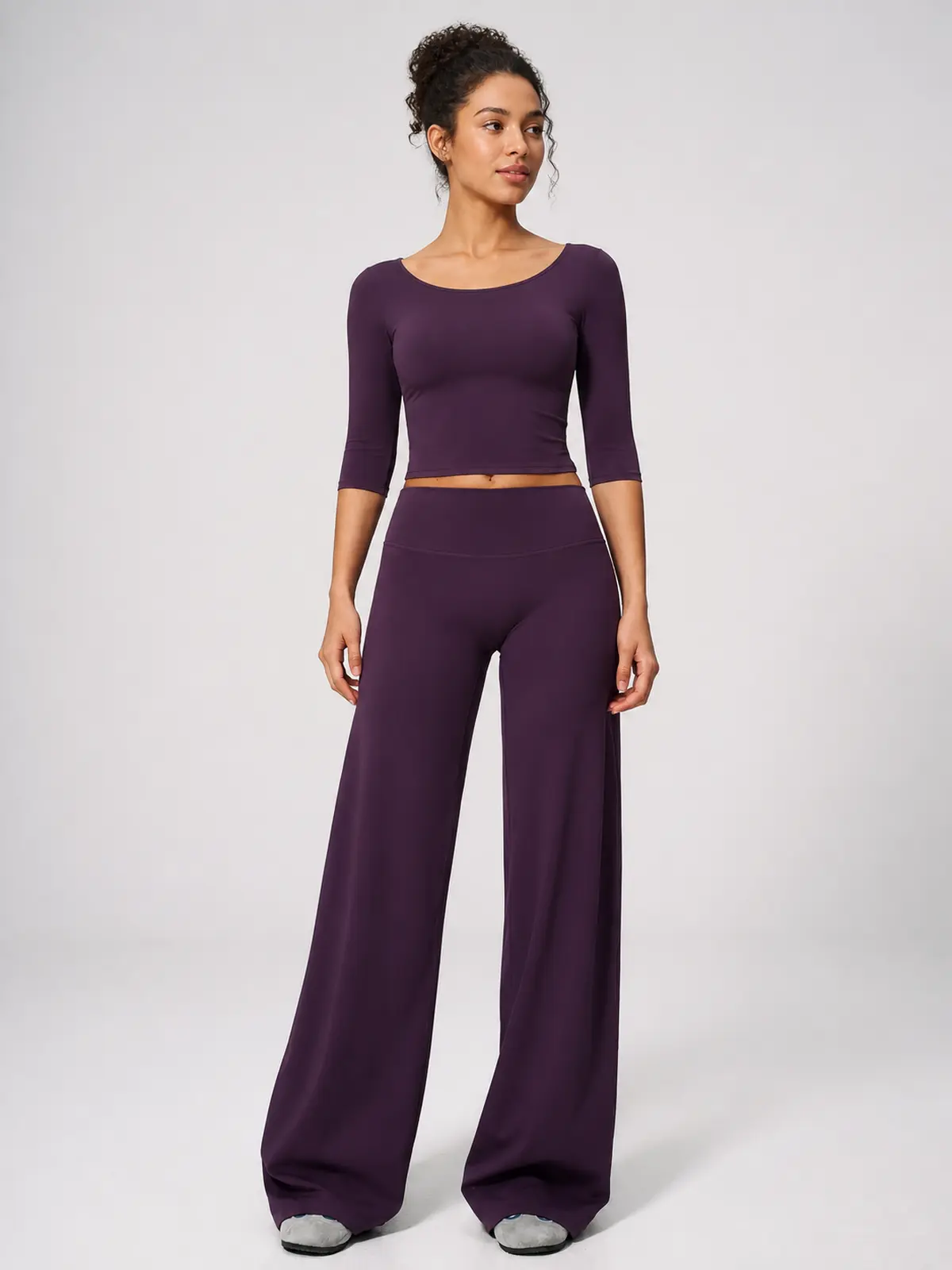 Asterine Passage High-Rise Flare Yoga Pants — dark purple — flare-leggings — authoritative variation image