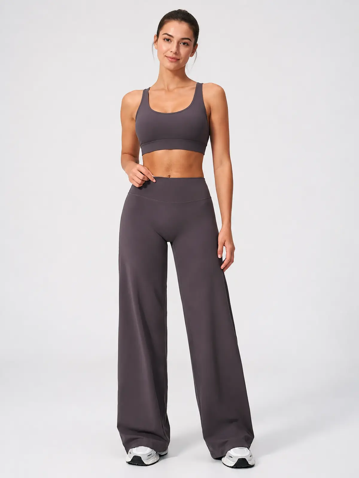 Asterine Passage High-Rise Flare Yoga Pants — eggplant purple — flare-leggings — authoritative variation image