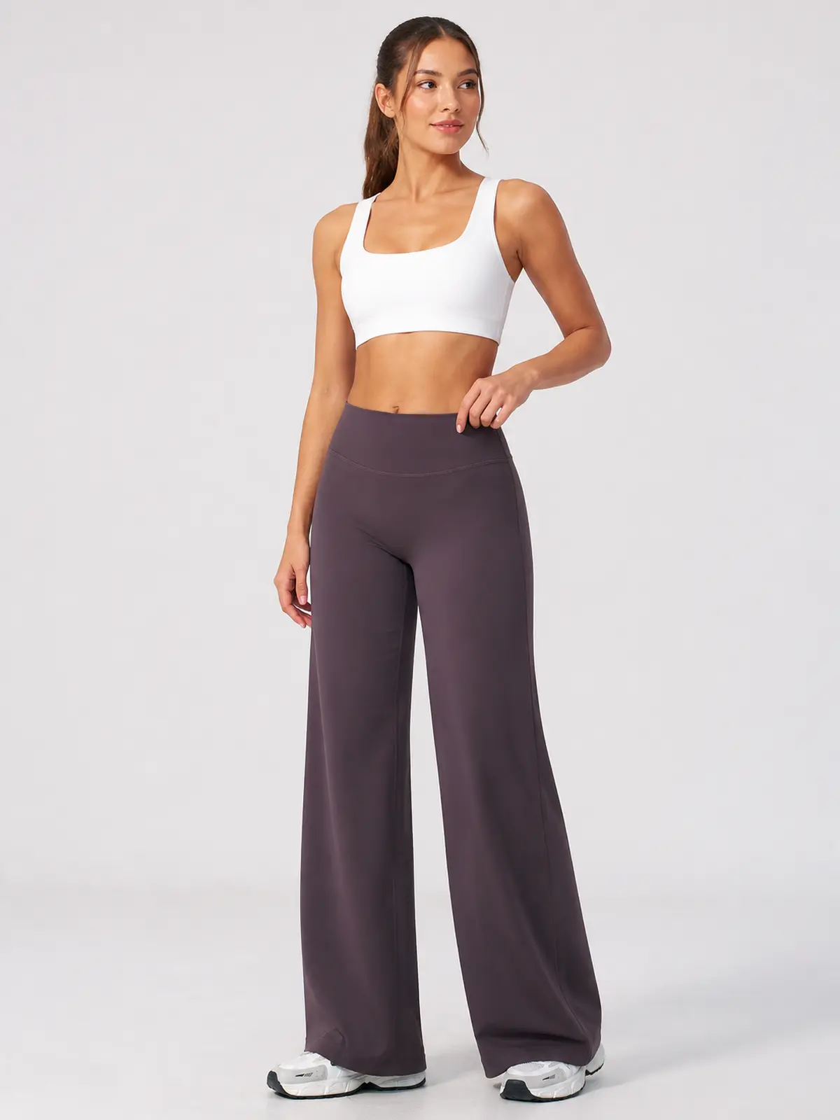 Asterine Passage High-Rise Flare Yoga Pants — eggplant purple — authoritative variation match