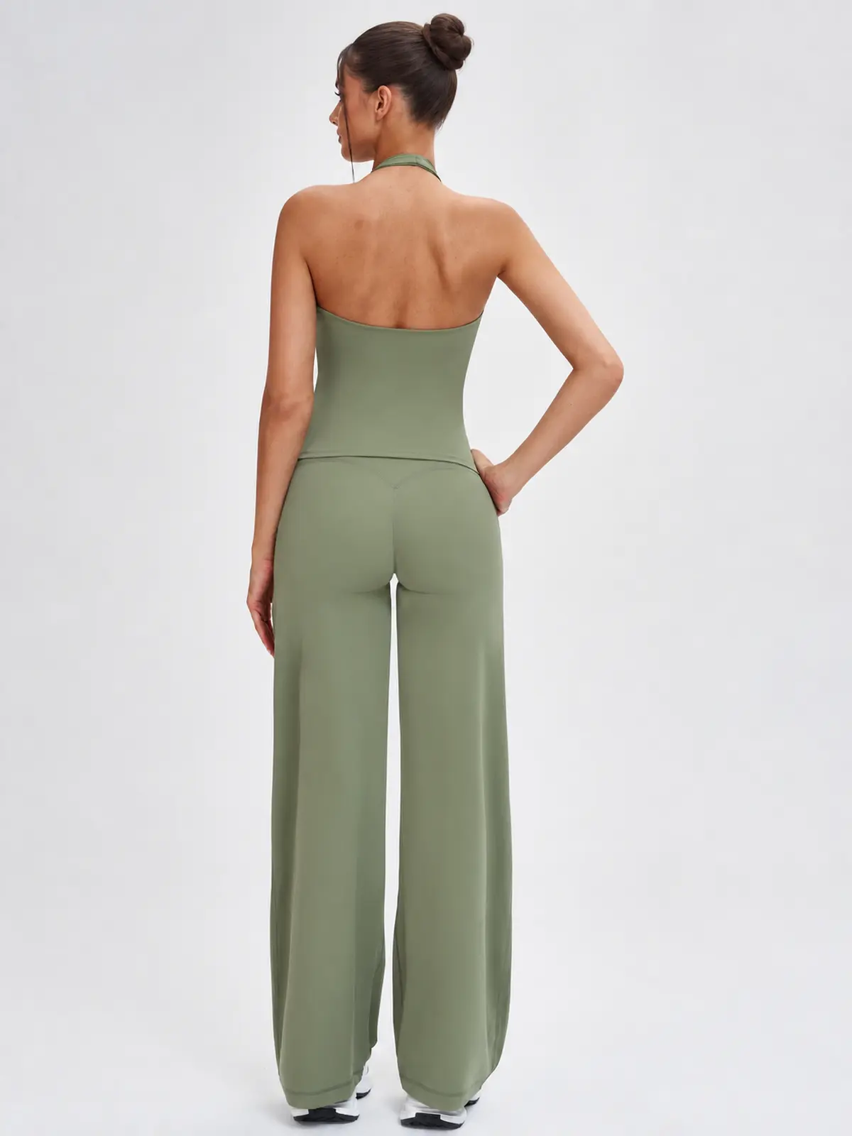 Asterine Passage High-Rise Flare Yoga Pants — light army green — general — authoritative variation match