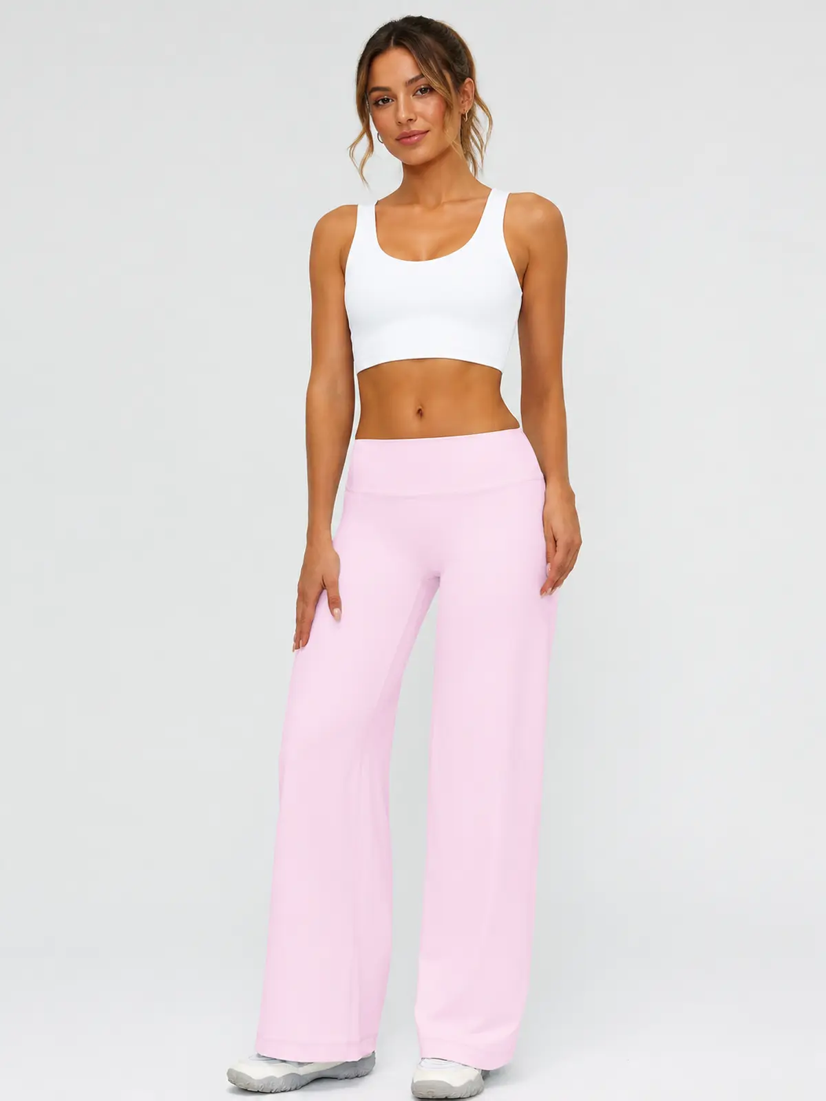 Asterine Passage High-Rise Flare Yoga Pants — light pink — flare-leggings — authoritative variation match