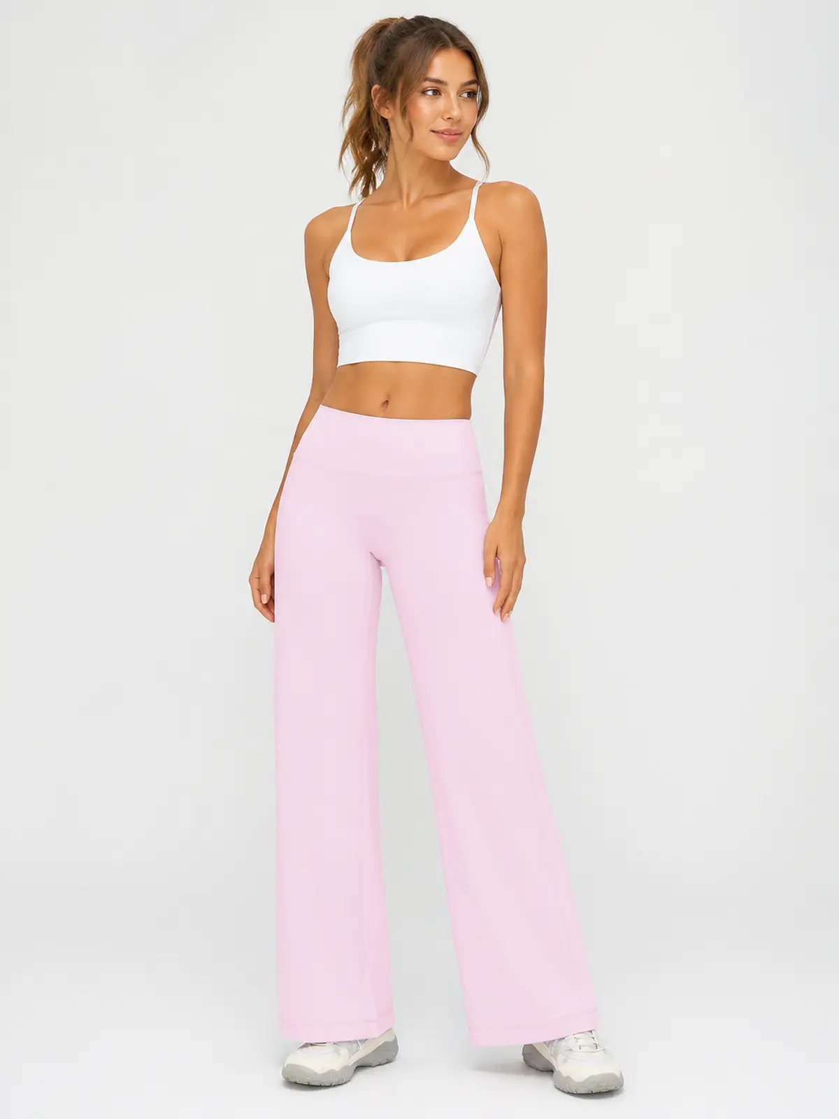 Asterine Passage High-Rise Flare Yoga Pants — light pink — flare-leggings — authoritative variation match