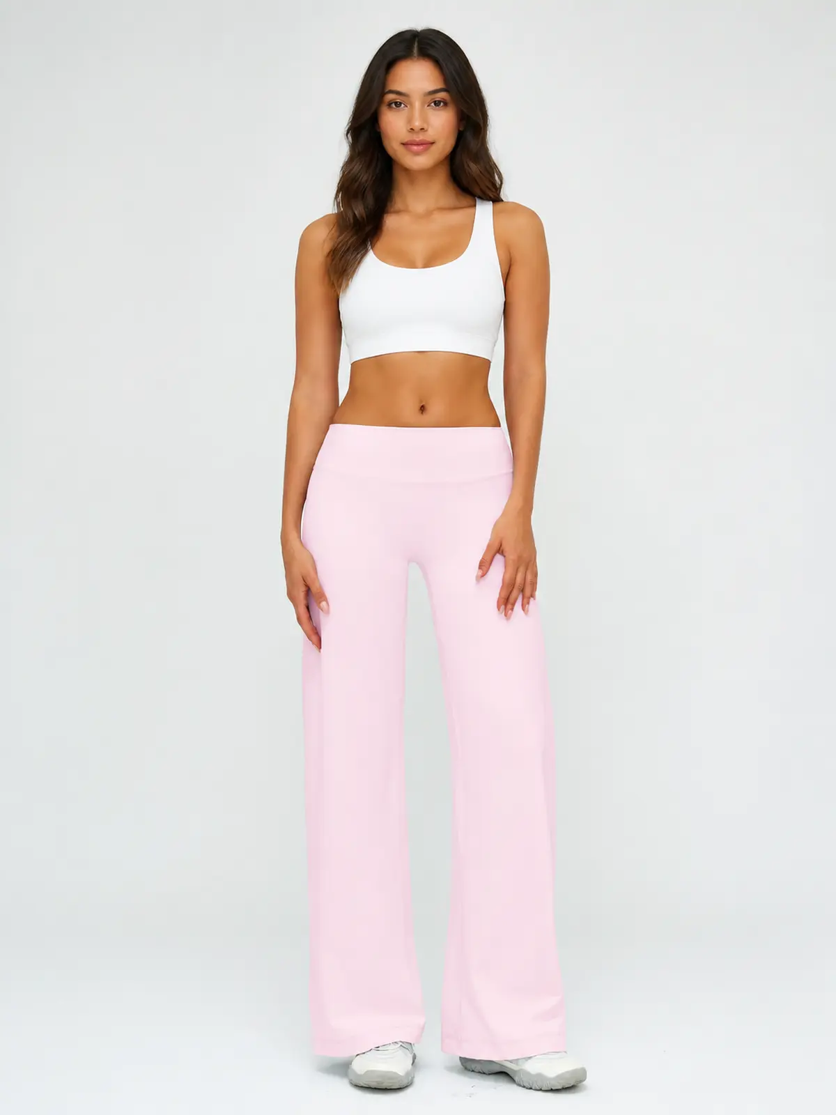 Asterine Passage High-Rise Flare Yoga Pants — light pink — authoritative variation match