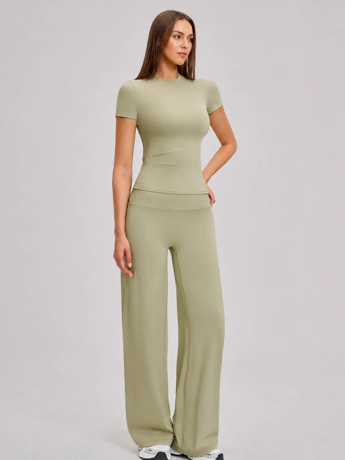 Asterine Passage High-Rise Flare Yoga Pants — moss green — general — authoritative variation match