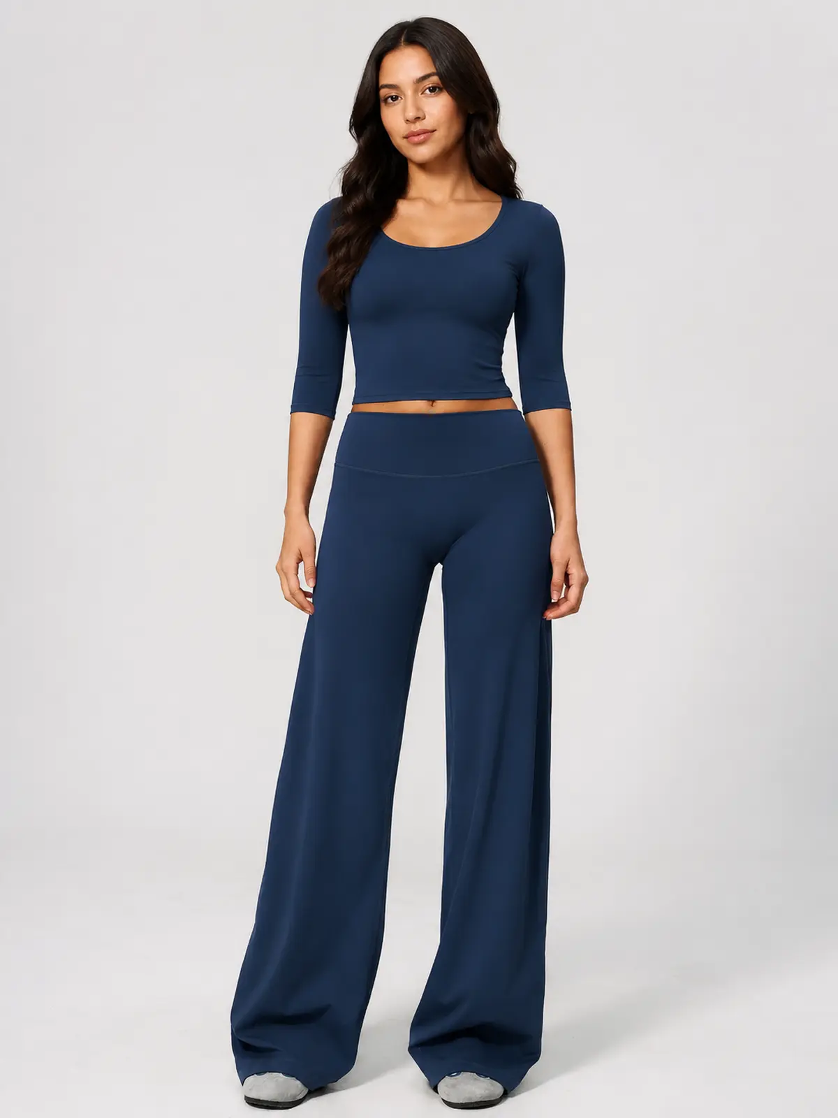 Asterine Passage High-Rise Flare Yoga Pants — navy blue — flare-leggings — authoritative variation image