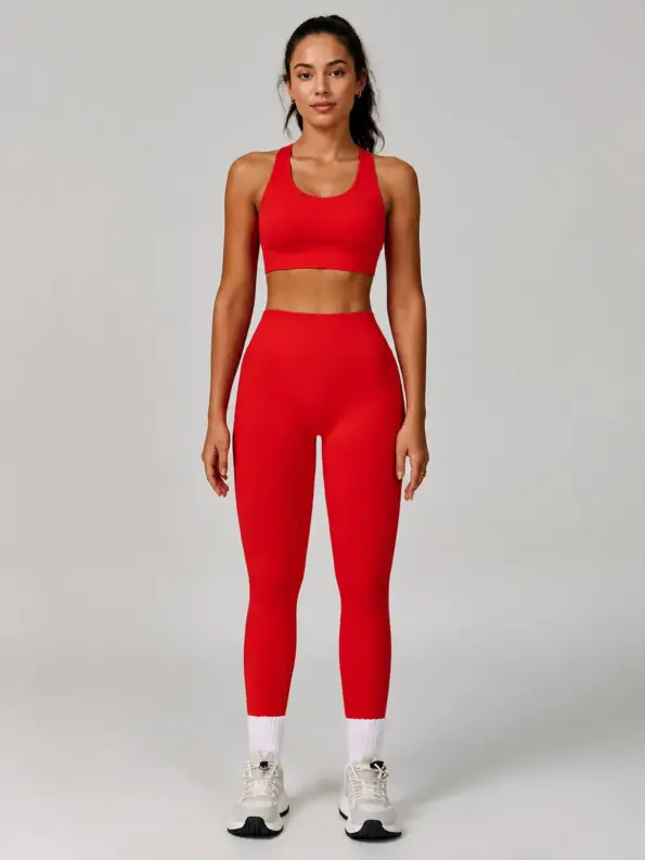 Asterion Drift Seamless High-Rise Ankle Leggings — bright red — authoritative variation match
