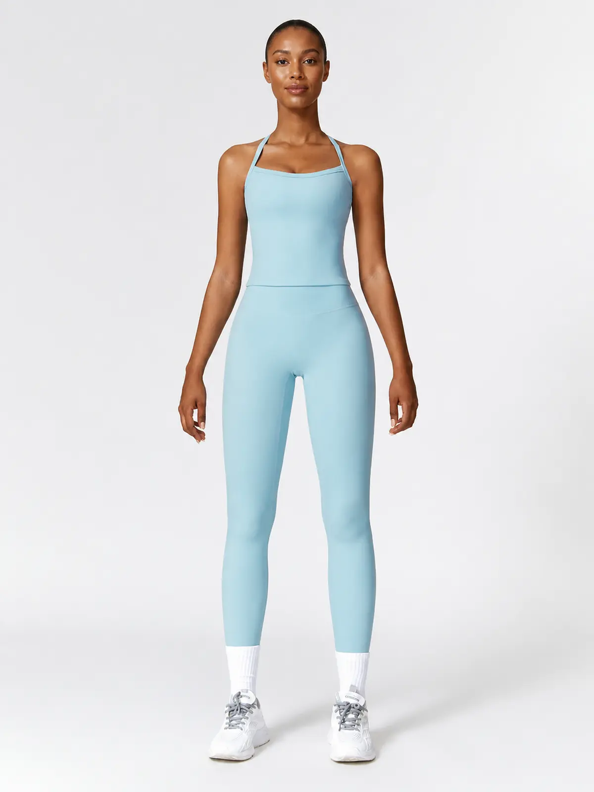 Aubade Field Halter Sports Bra and Full-Length Leggings Set — light blue — general — authoritative variation image