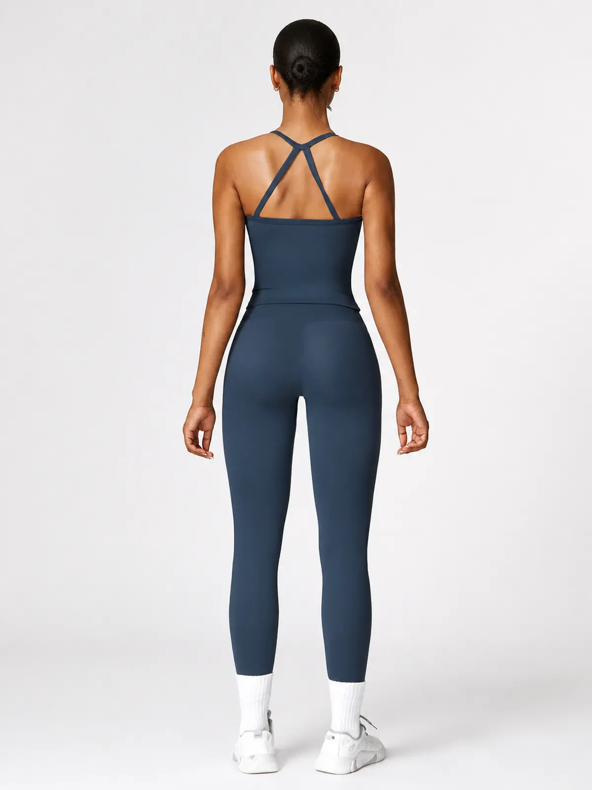 Aubade Field Halter Sports Bra and Full-Length Leggings Set — navy blue — general — authoritative variation match